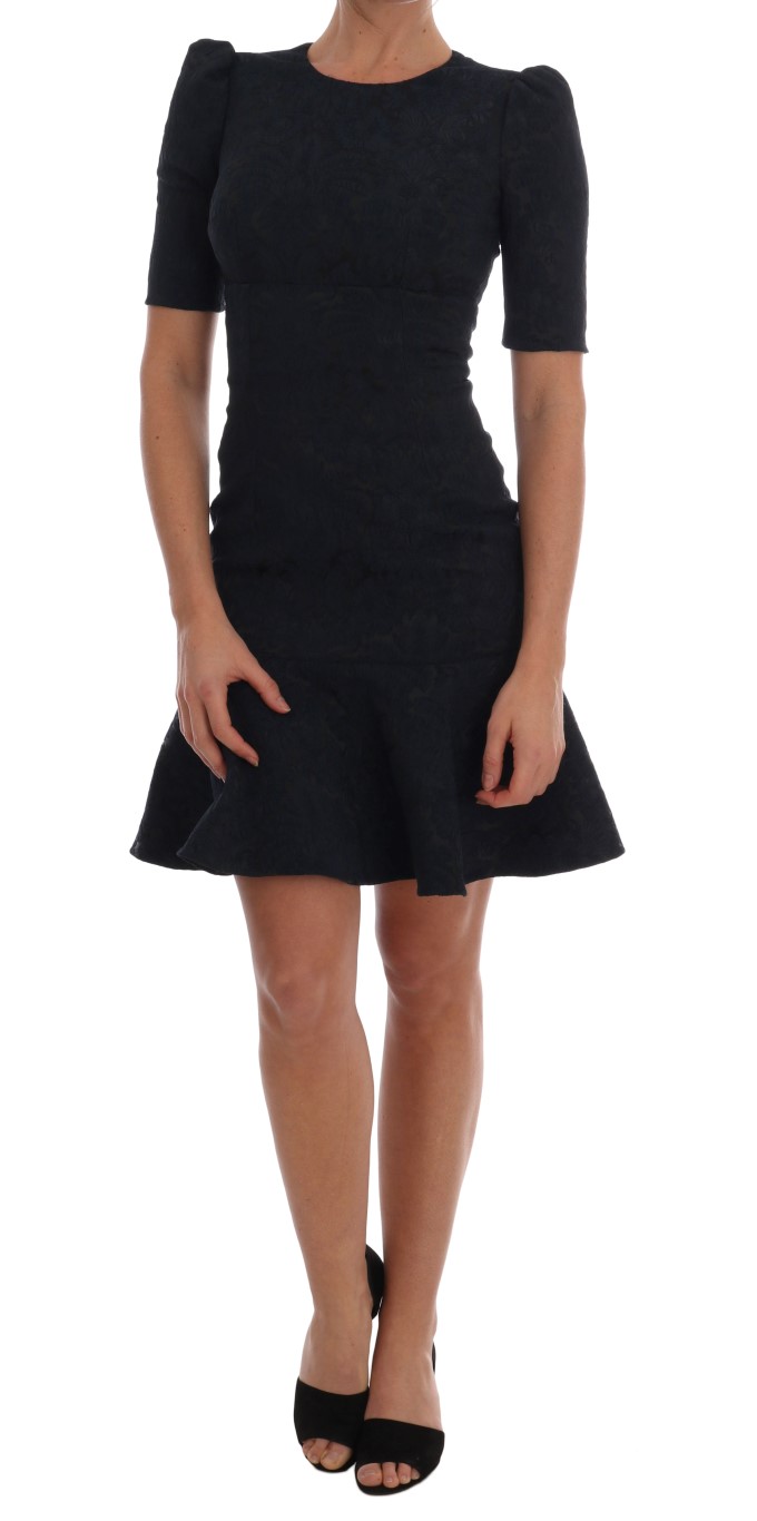 Black Dolce & Gabbana Black Blue Flare Mini Dress