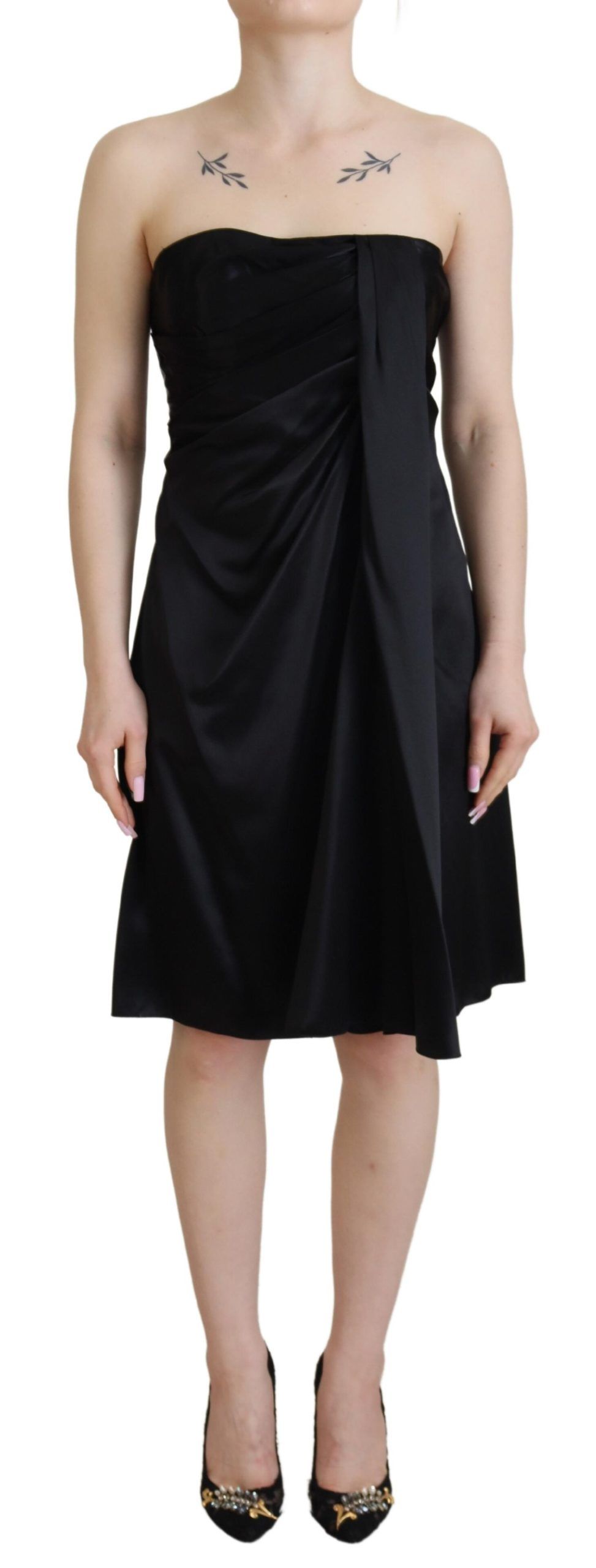 Black Dolce & Gabbana Black Silk Shift Short Mini Party Dress