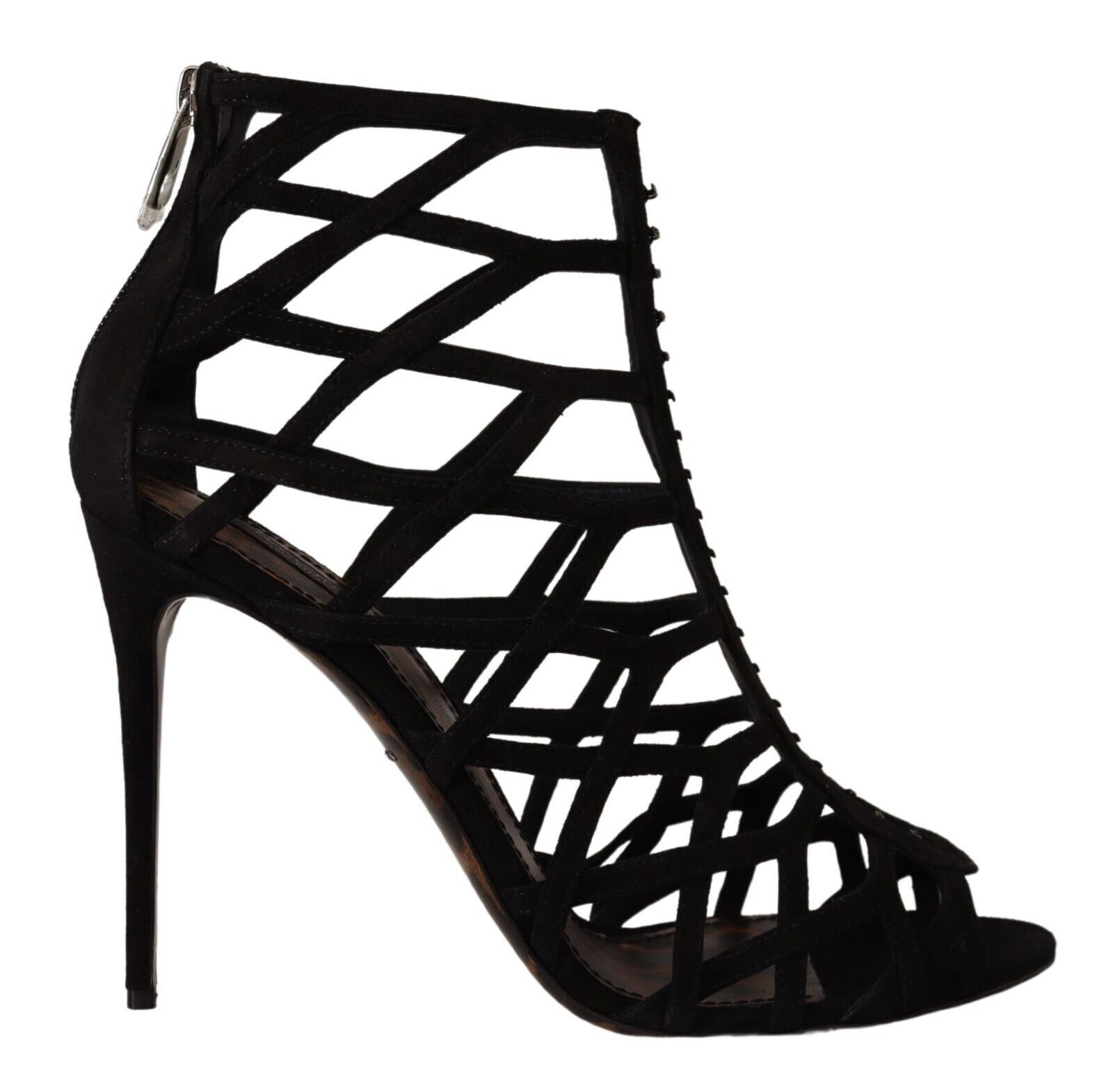 Black Dolce & Gabbana Black Suede Stiletto Heels Bette Sandals Shoes