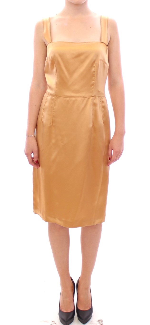 Bronze Dolce & Gabbana Bronze silk sheath dress