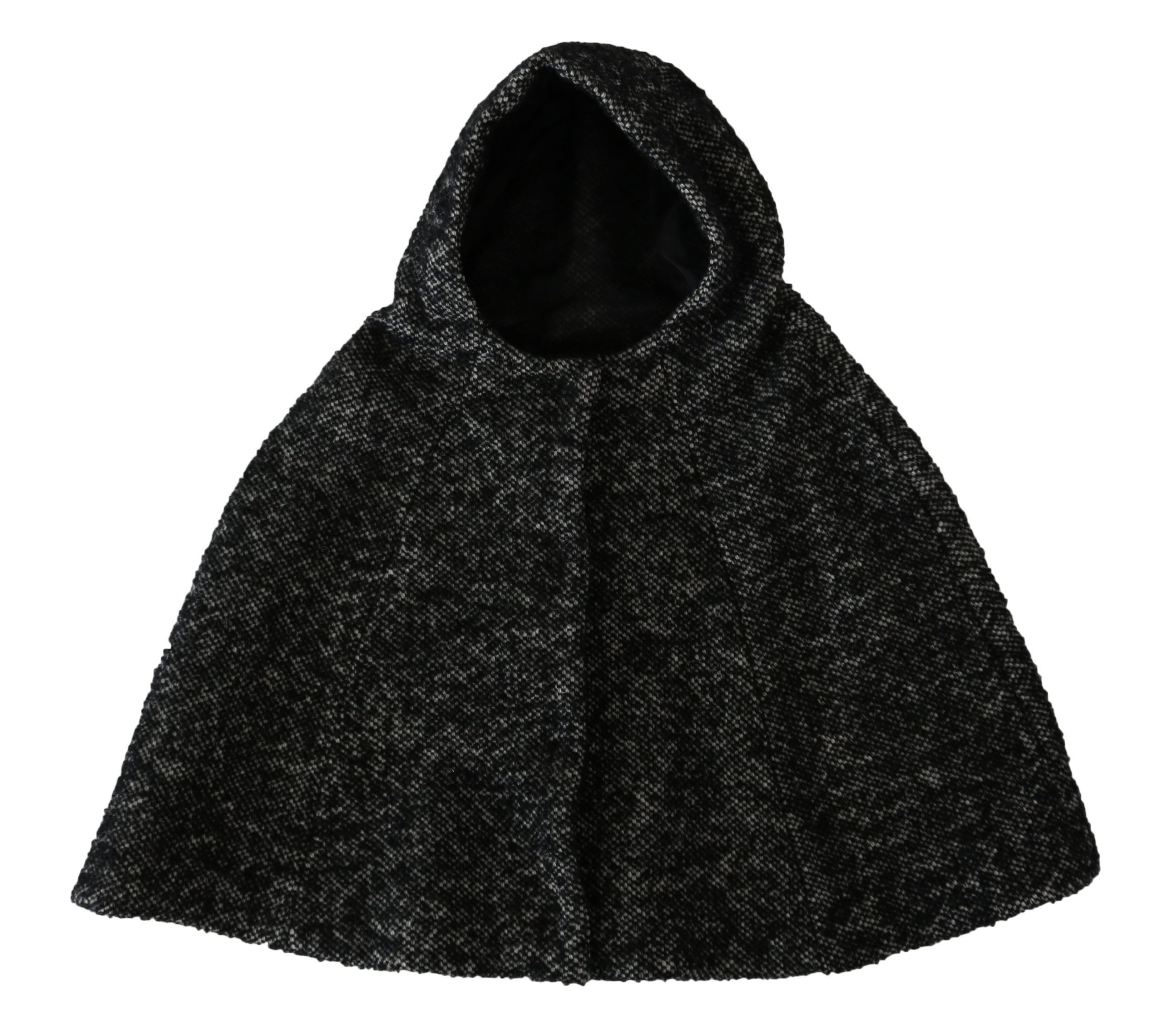 Gray Dolce & Gabbana Gray Tweet Wool Shoulder Hat Hooded Scarf
