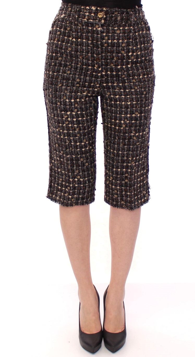 Dolce Gabbana Multicolor Wool Shorts Pants IT38