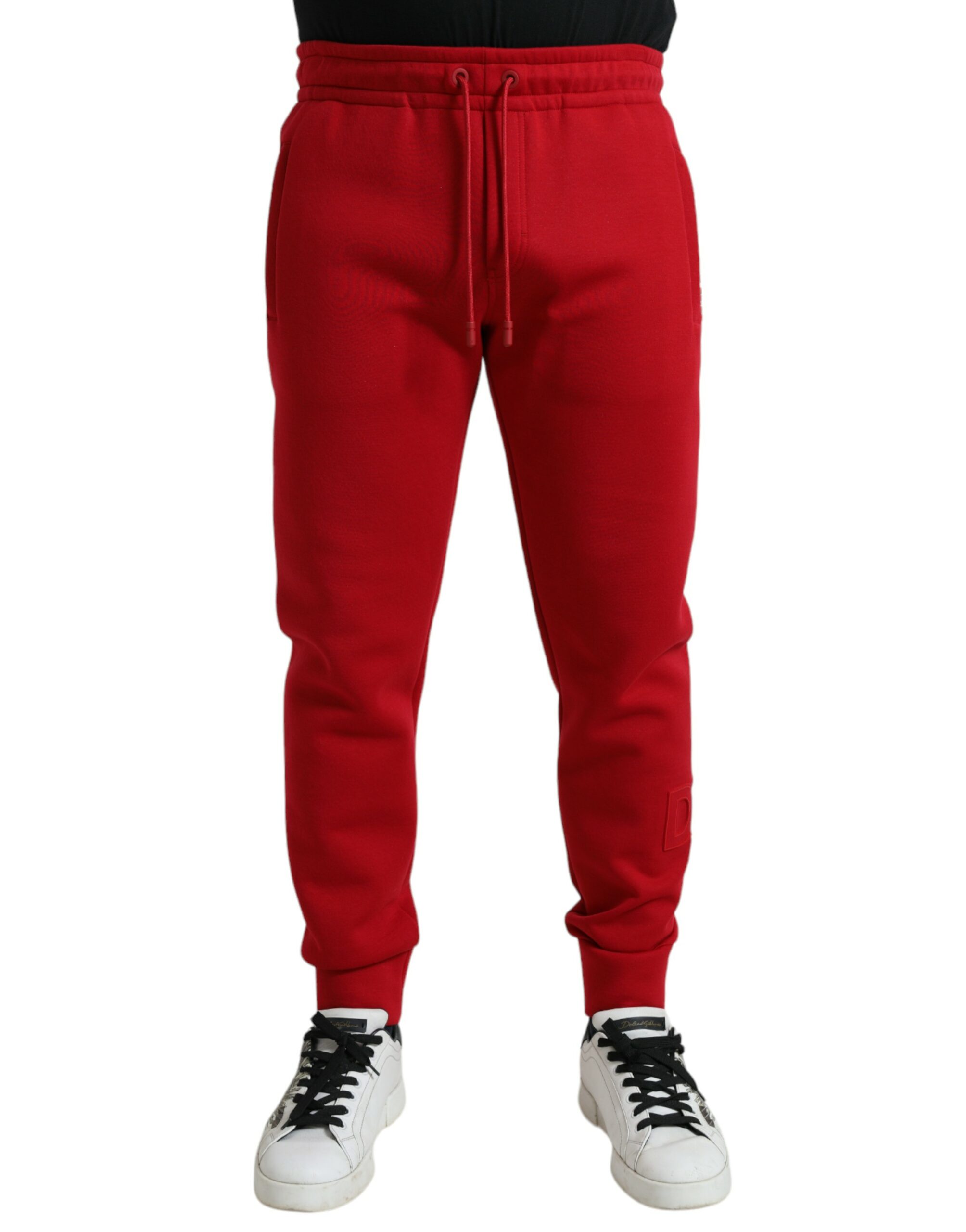Red Dolce & Gabbana Red Cotton Blend Skinny Jogger Pants