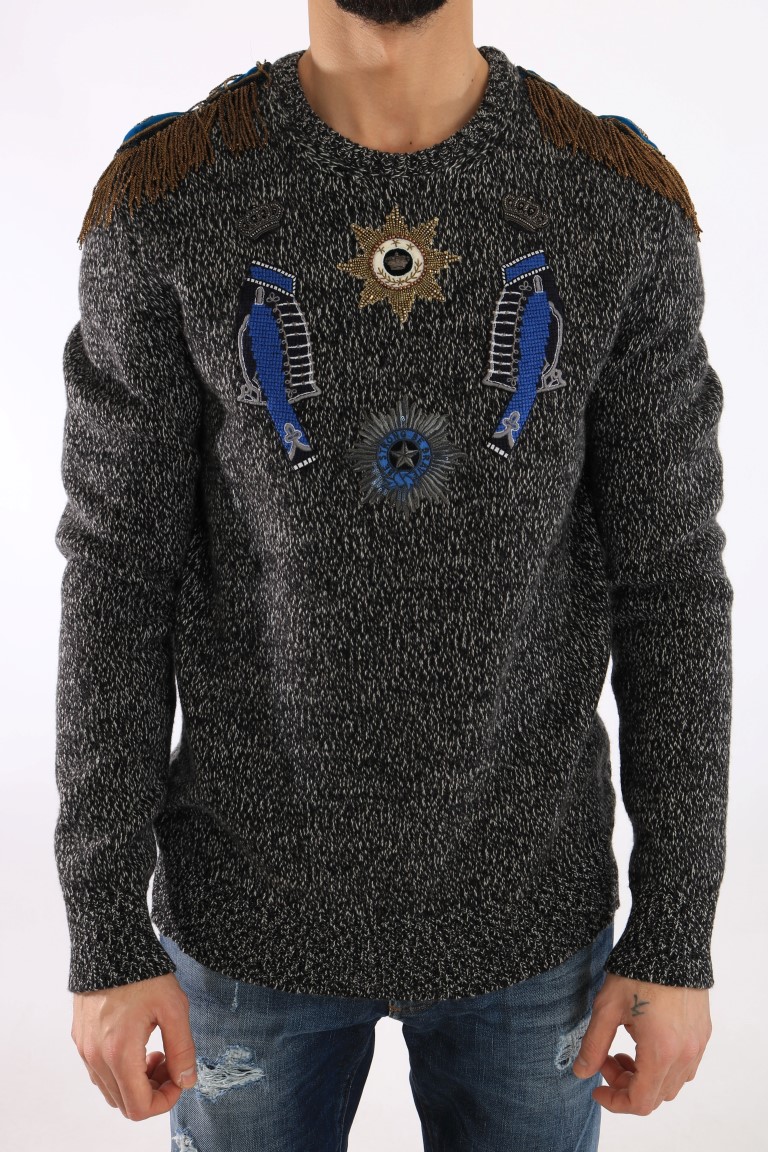 Gray Dolce & Gabbana Gray Wool Cashmere Sweater