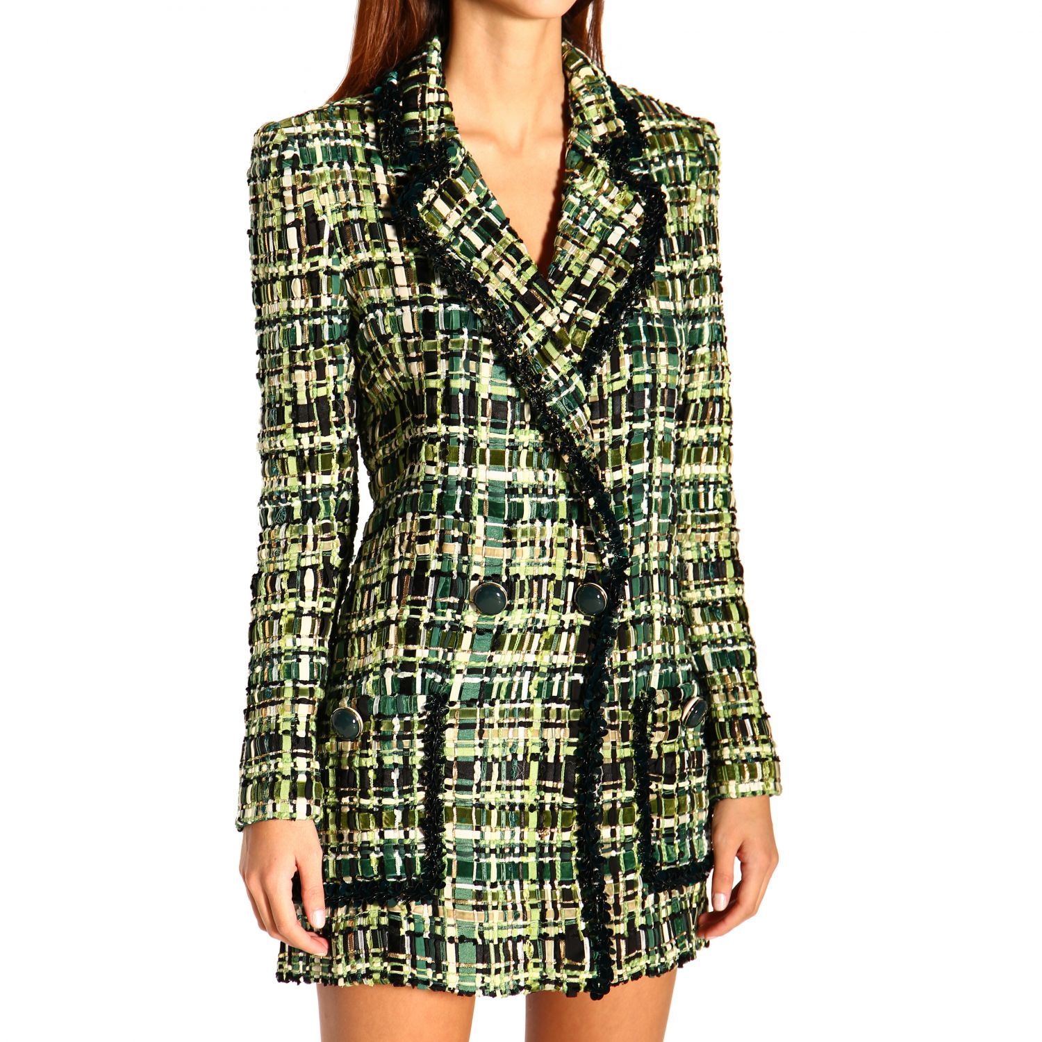 Green Elisabetta Franchi Green Viscose Suits & Blazer