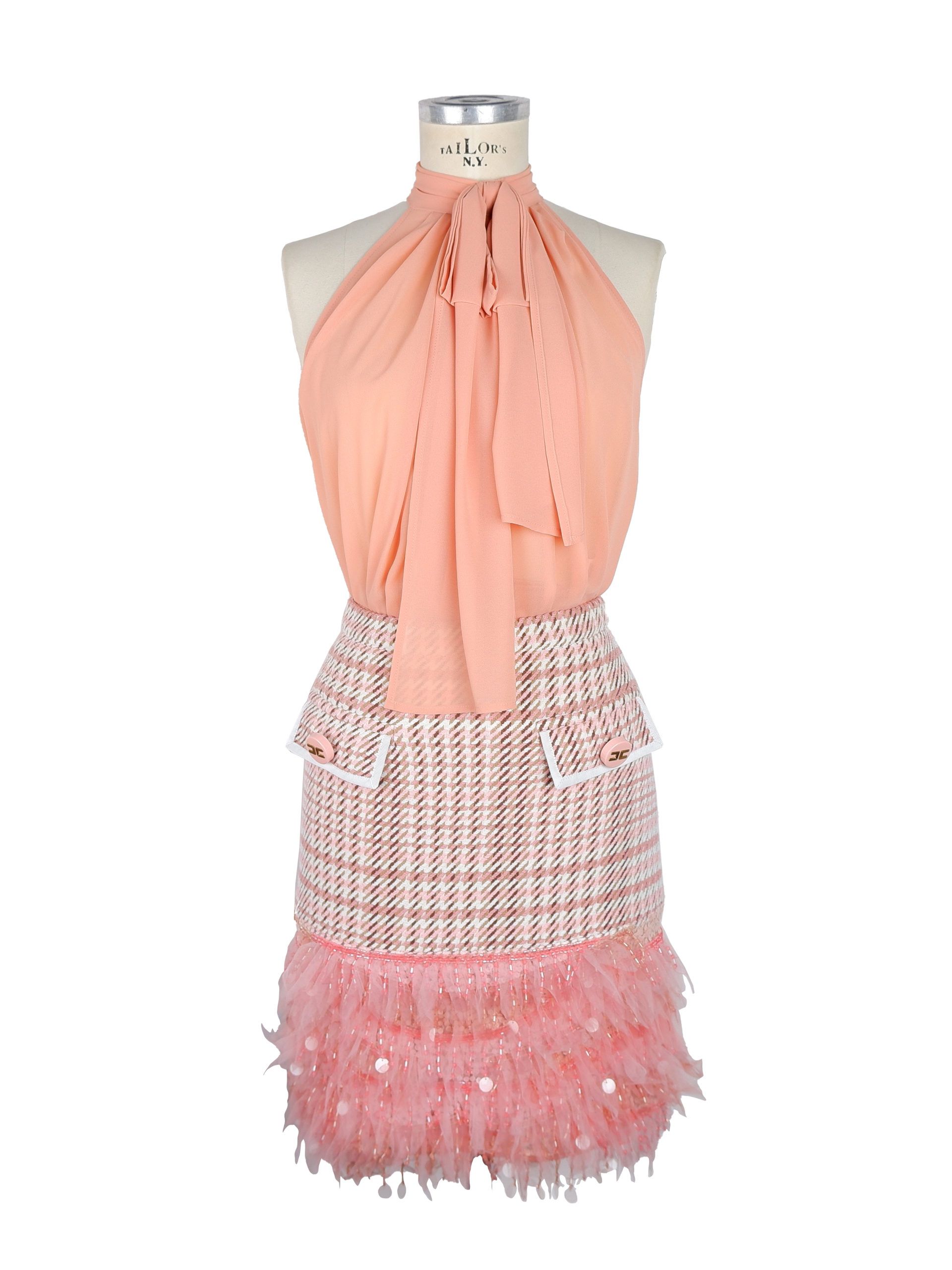 Pink Elisabetta Franchi Pink Polyester E Cotton Dress