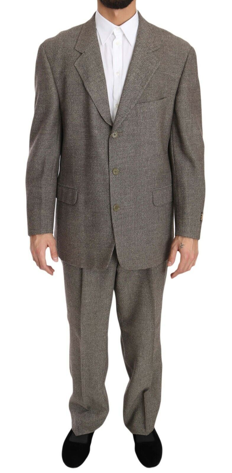 Fendi Brown Wool Regular Single Breasted Suit IT54