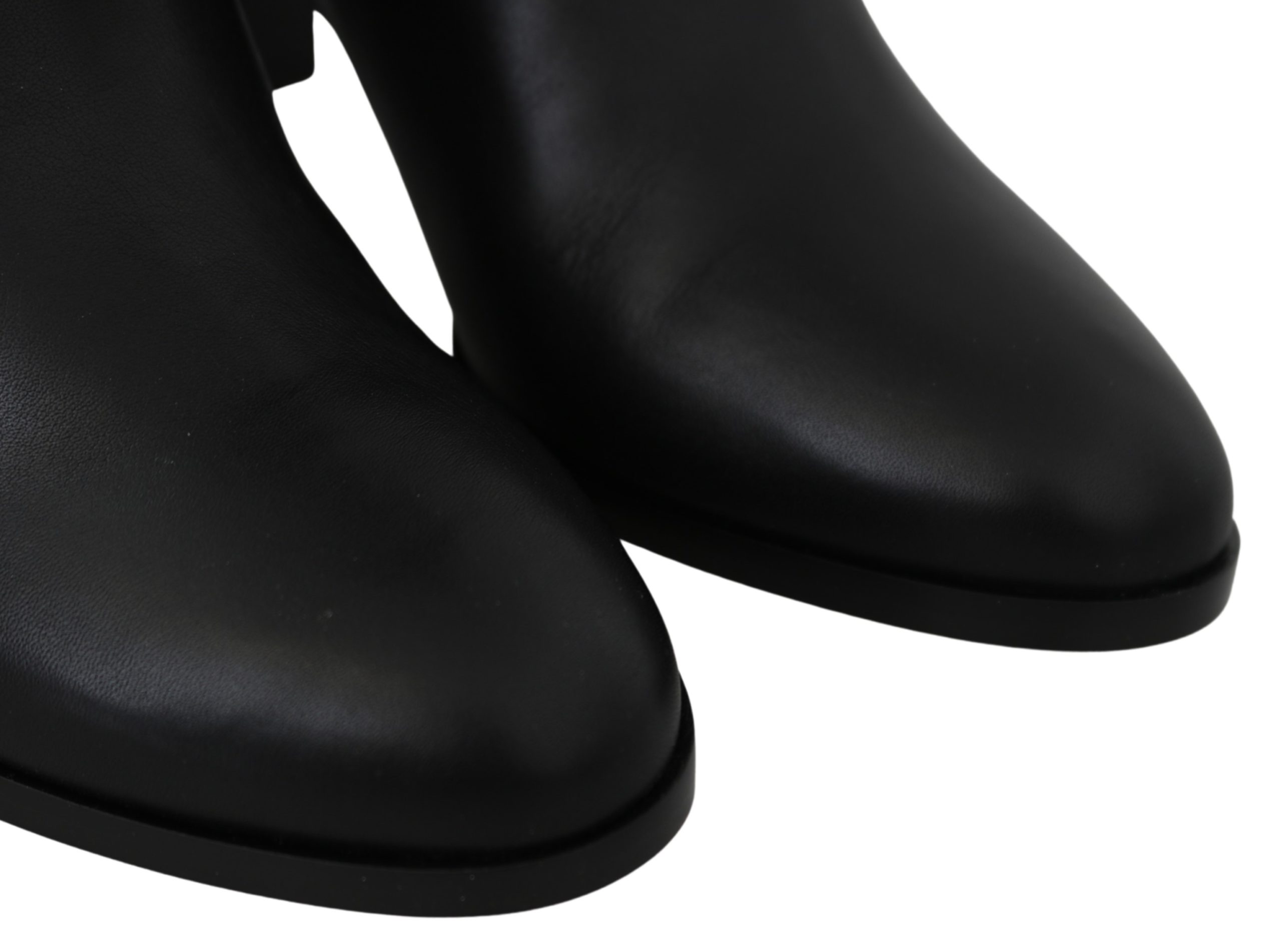 Jimmy Choo Black Leather Madalie 80 Boots Shoes • Black
