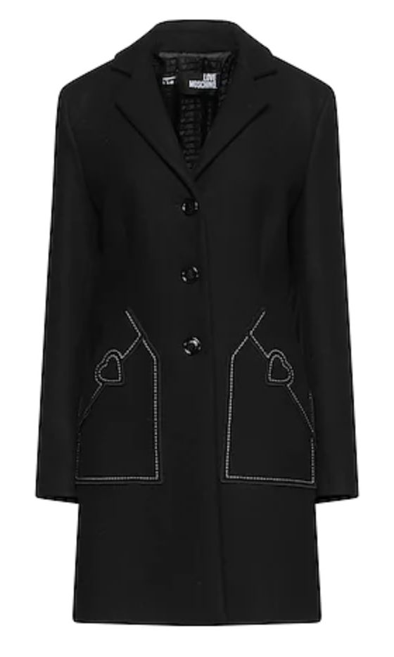 Black Love Moschino Black Wool Vergine Jackets & Coat