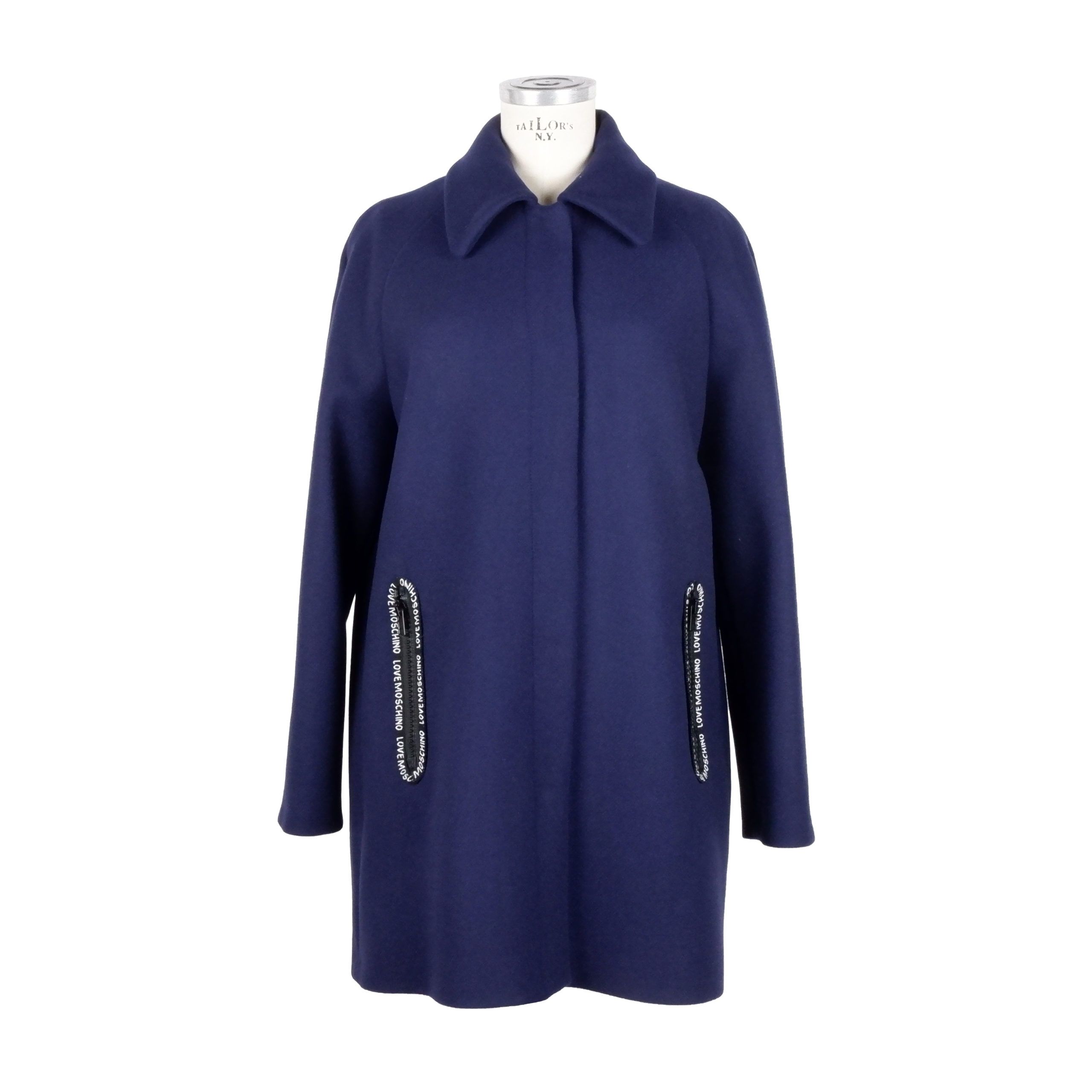 Blue Love Moschino Blue Wool Jackets & Coat