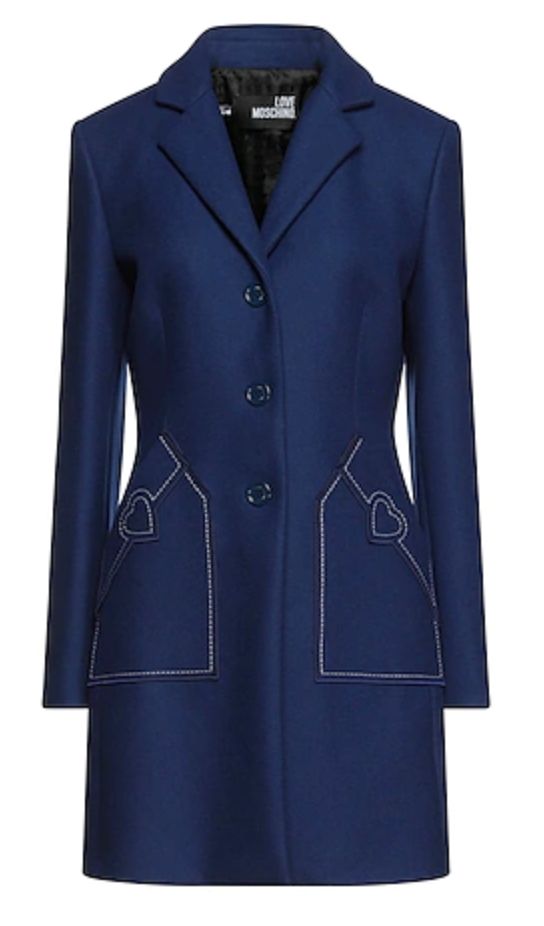Blue Love Moschino Blue Wool Vergine Jackets & Coat