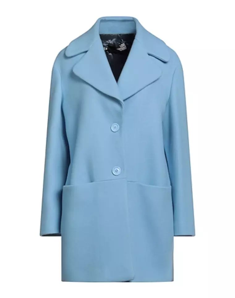 Light Blue Love Moschino Light Blue Wool Jackets & Coat