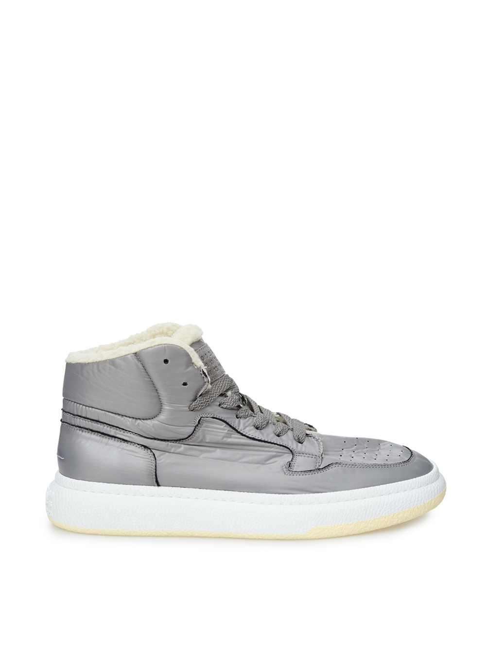 Grey MM6 Maison Margiela Grey High-Top Fur Sneakers