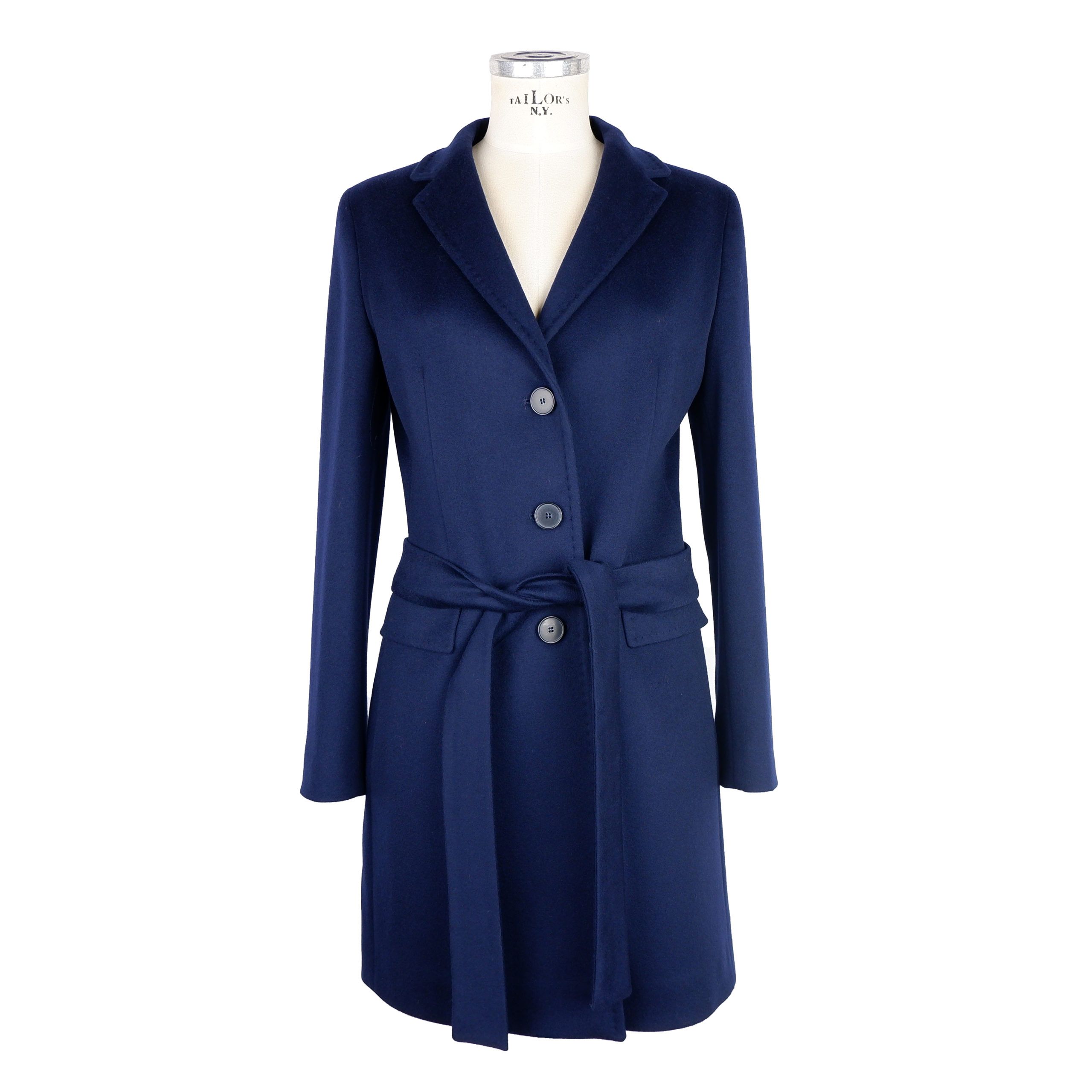 Blue Made in Italy Blue Wool Vergine Jackets & Coat