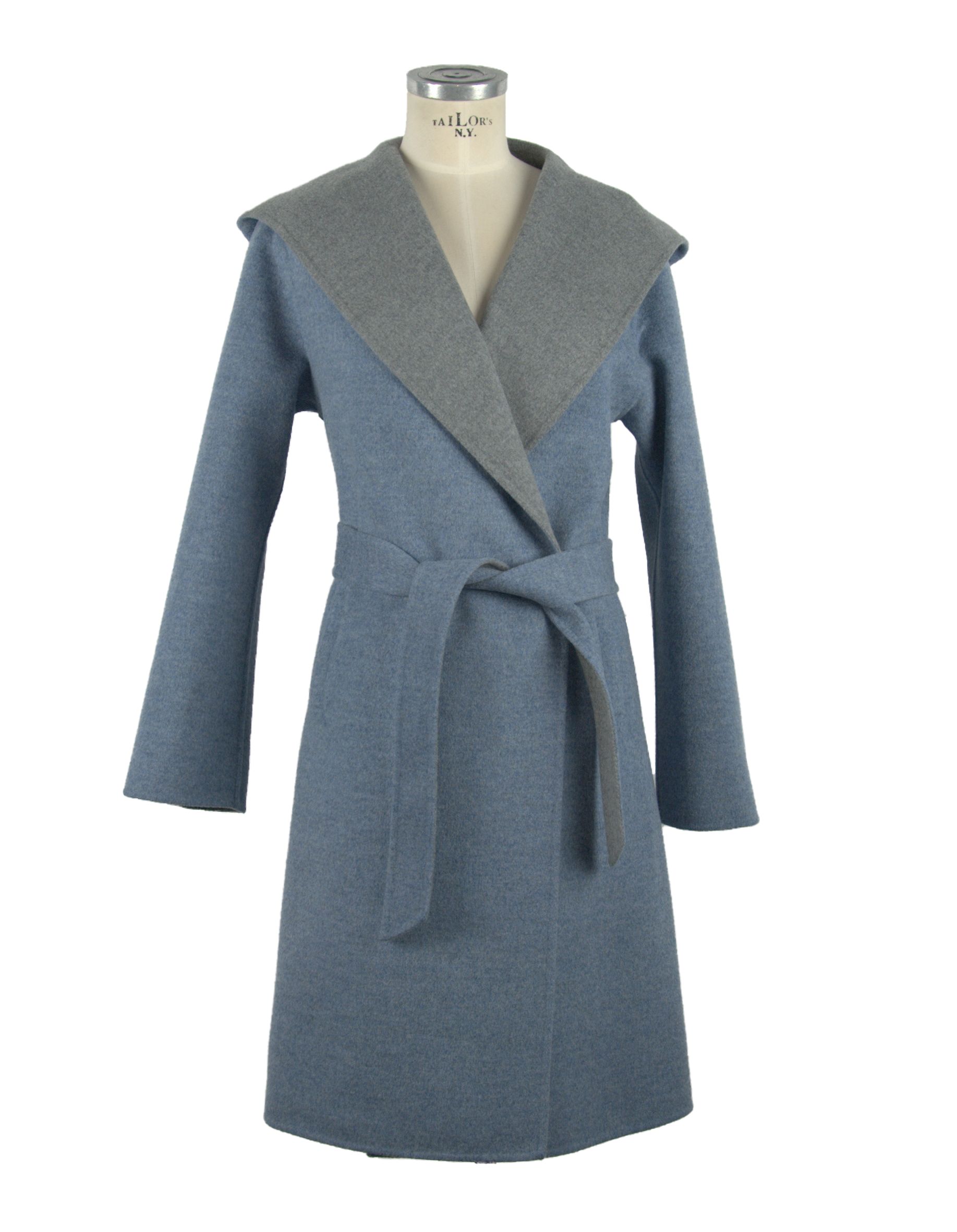 Blue Made in Italy Blue Wool Vergine Jackets & Coat