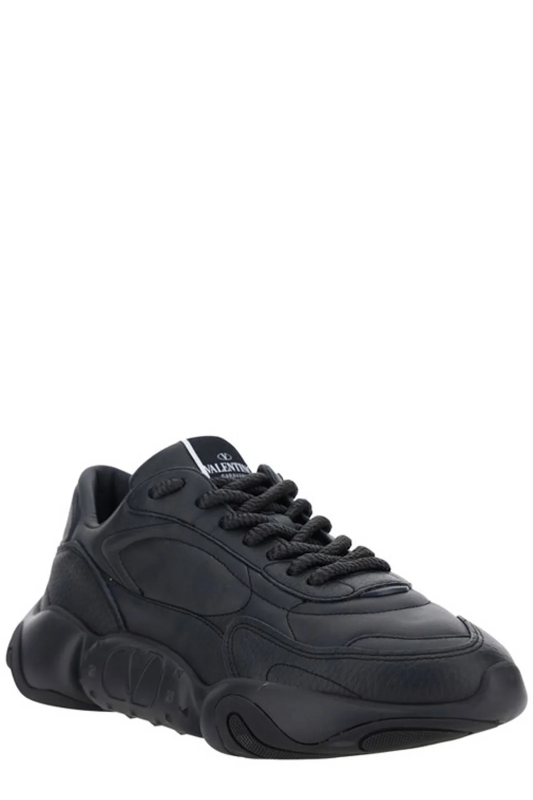Black Valentino Black Calf Leather Garavani Sneakers EU40/US7