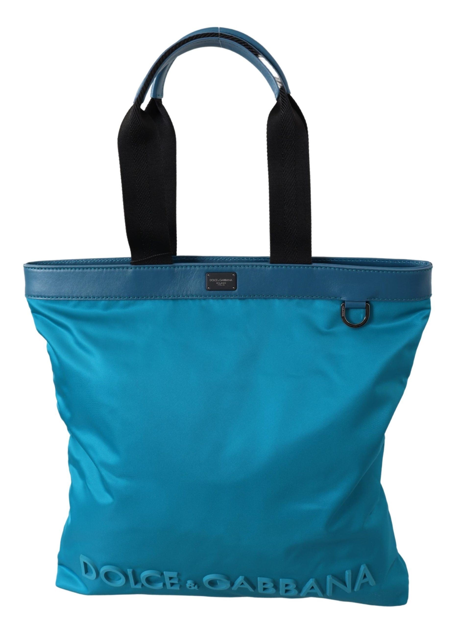 Blue Dolce & Gabbana Blue DG Logo Women Shopping Hand Tote Bag