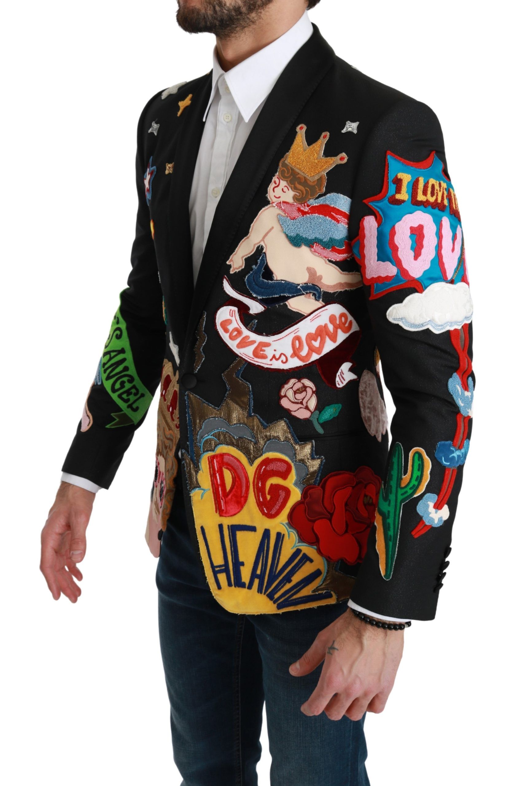 Dolce &amp; Gabbana Dolce & Gabbana Black DG Heaven King MARTINI Blazer IT44