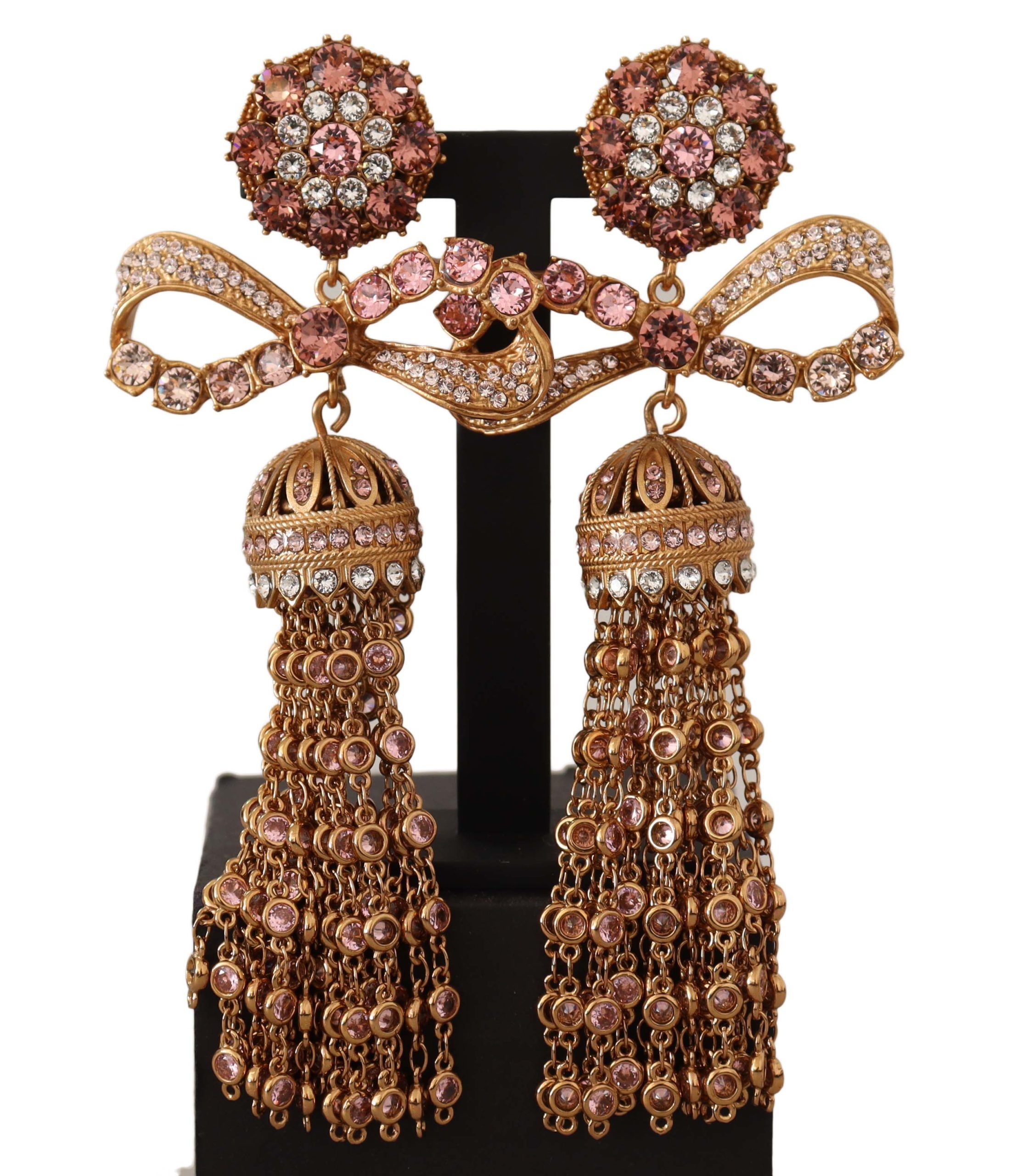 Gold Dolce & Gabbana Elegant Antique Gold Bow Earrings