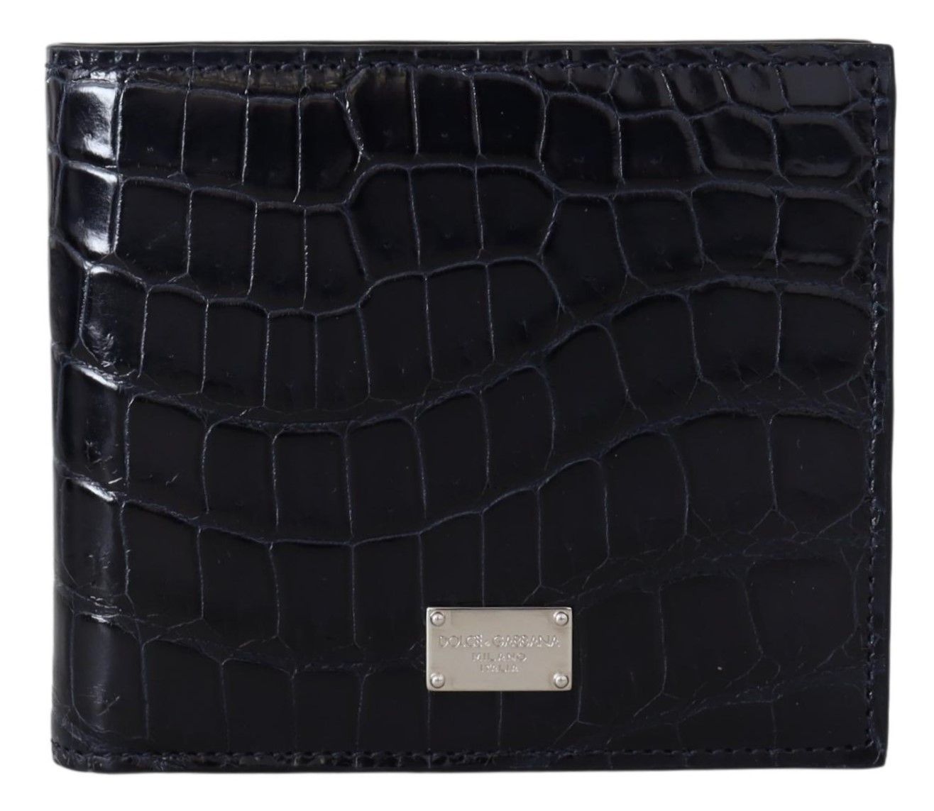 Black Dolce & Gabbana Elegant Exotic Leather Bifold Wallet