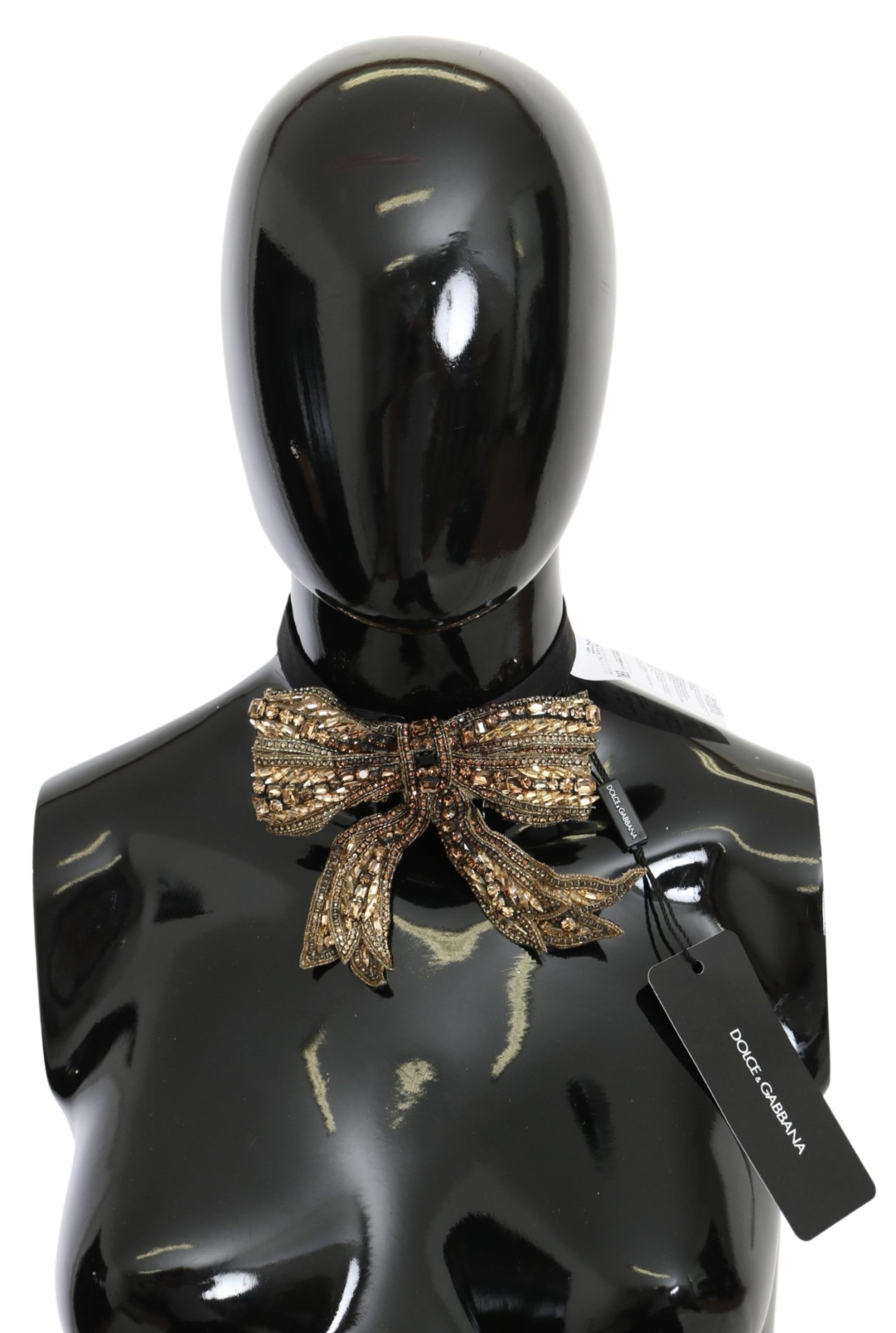 Gold Dolce & Gabbana Elegant Silk Gold Bowtie - Dazzle in Style