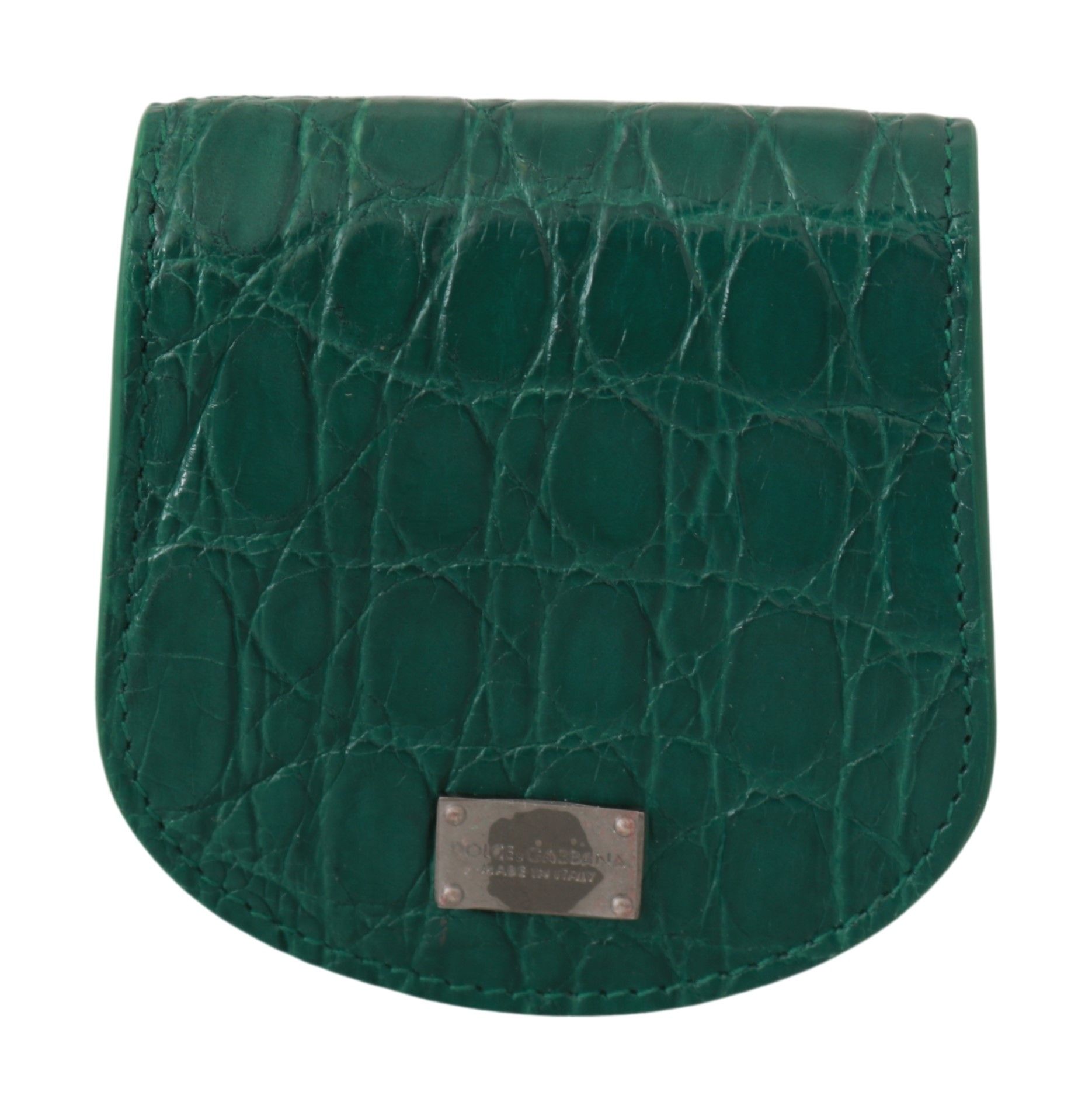 Green Dolce & Gabbana Exquisite Exotic Skin Coin Case Wallet