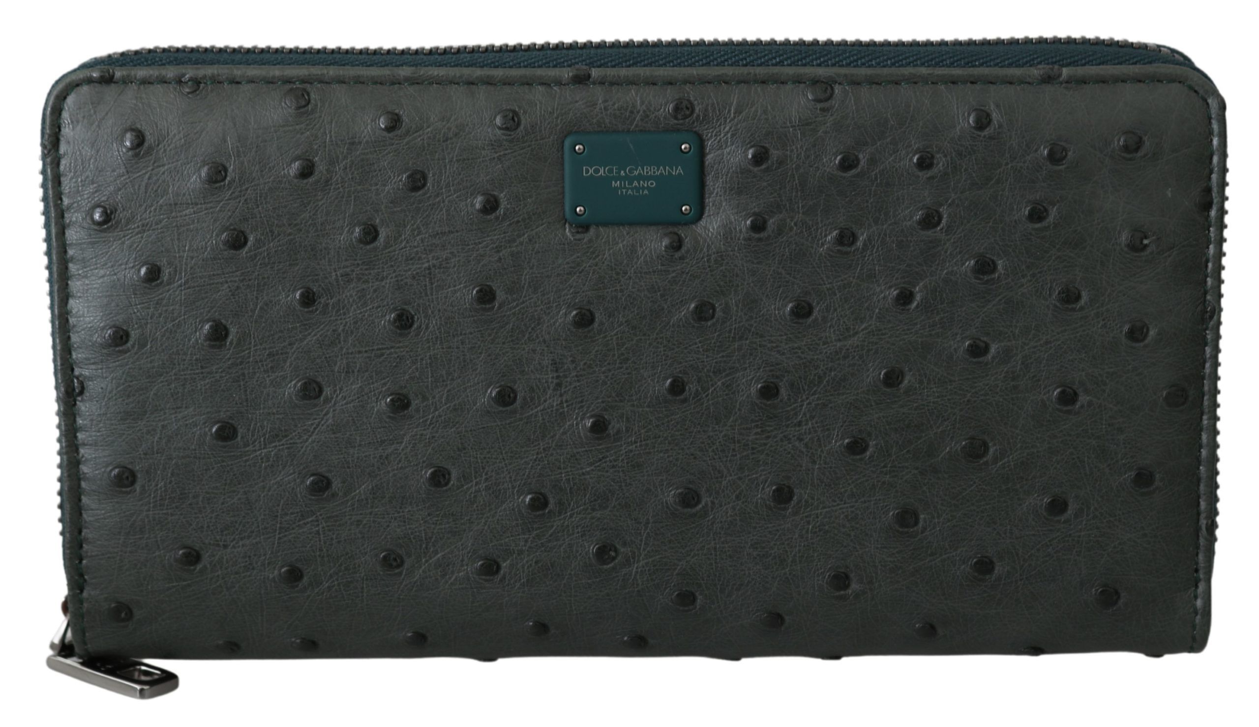 Green Dolce & Gabbana Exquisite Green Ostrich Leather Continental Wallet