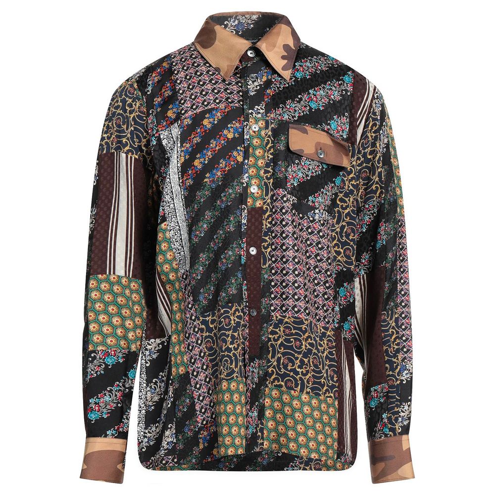 Multicolor Dolce & Gabbana Multicolor Silk Shirt IT38 | XS