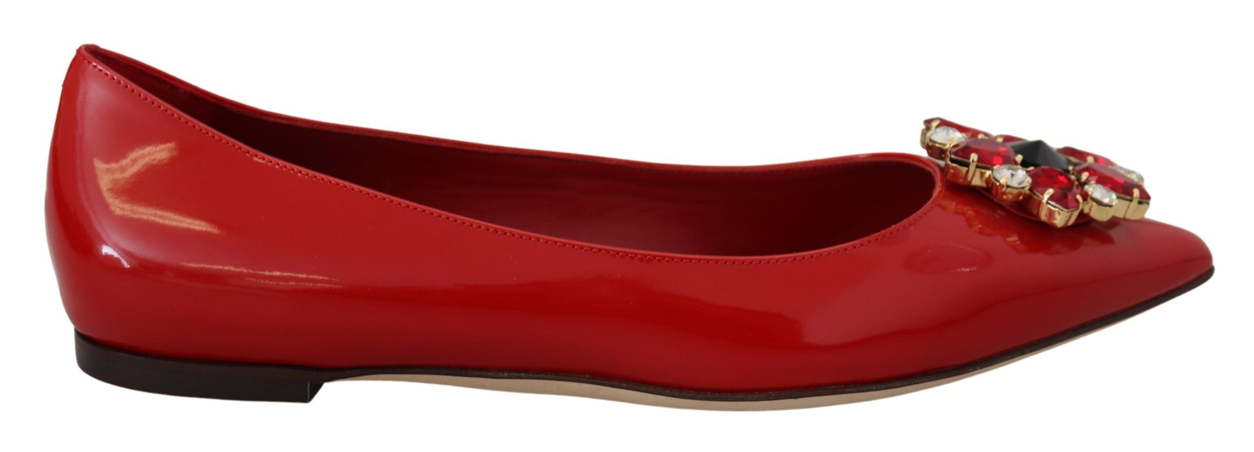 Red Dolce & Gabbana Red Suede Crystal Loafers - Exquisite Elegance EU36.5/US6