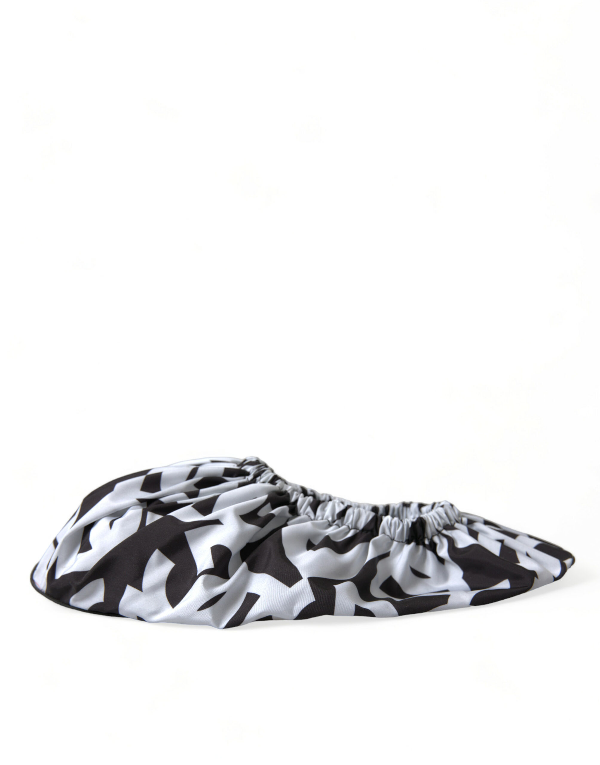 Black/White Dolce & Gabbana White Logo Print Nylon Slip On Flats Shoes EU39/US8.5