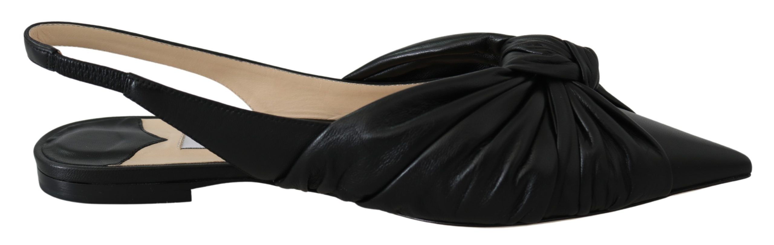 Black Jimmy Choo Black Leather Annabell Flat Shoes EU37/US7