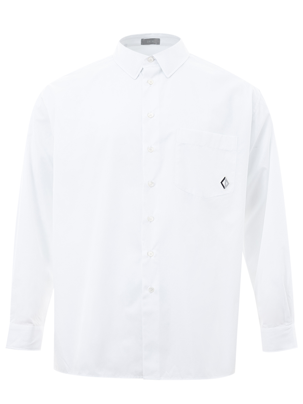 White Dior White Popeline Cotton Shirt with Logo 41
