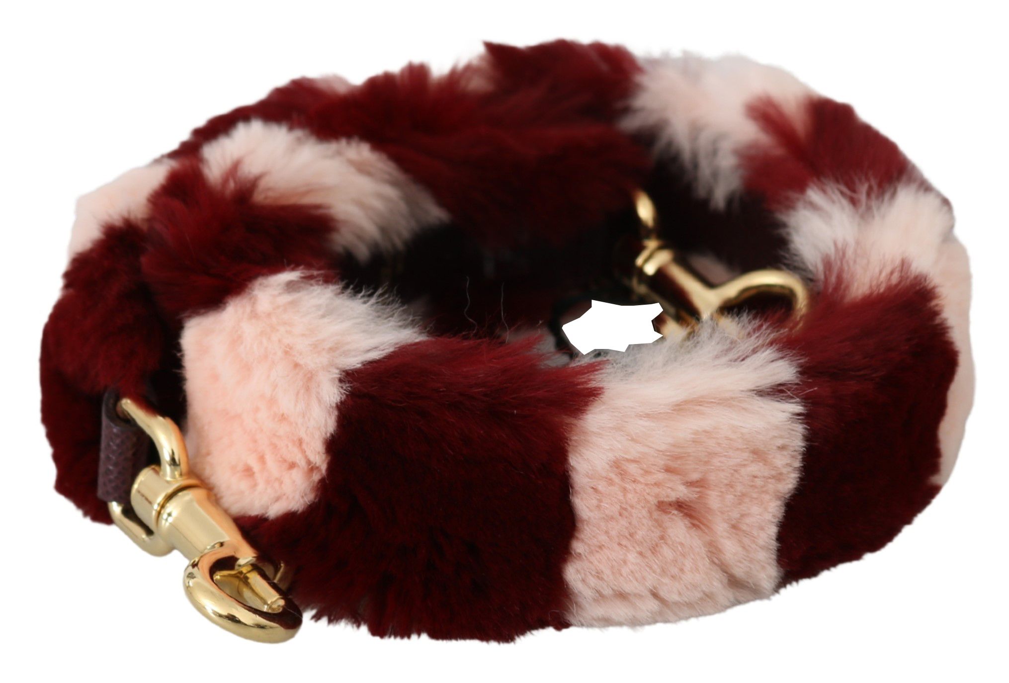 Red Dolce & Gabbana Bordeaux Pink Fur Shoulder Strap Luxury Accessory