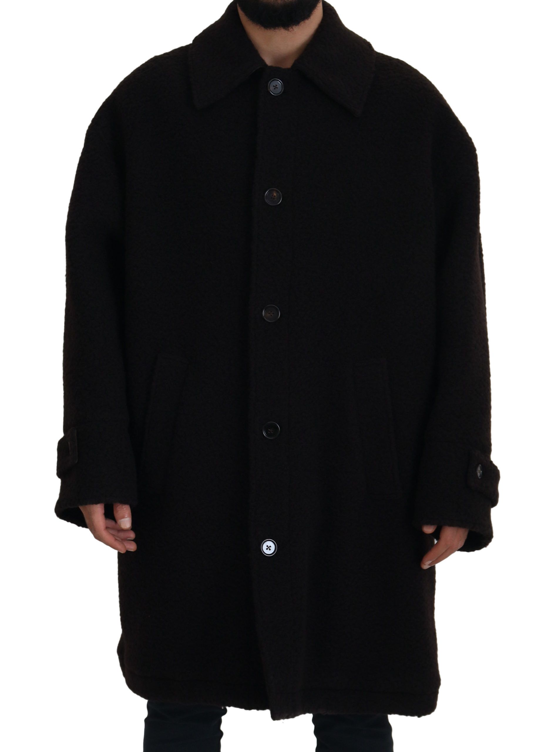 Black Dolce & Gabbana Elegant Black Alpaca Wool Blend Jacket IT54 | XL