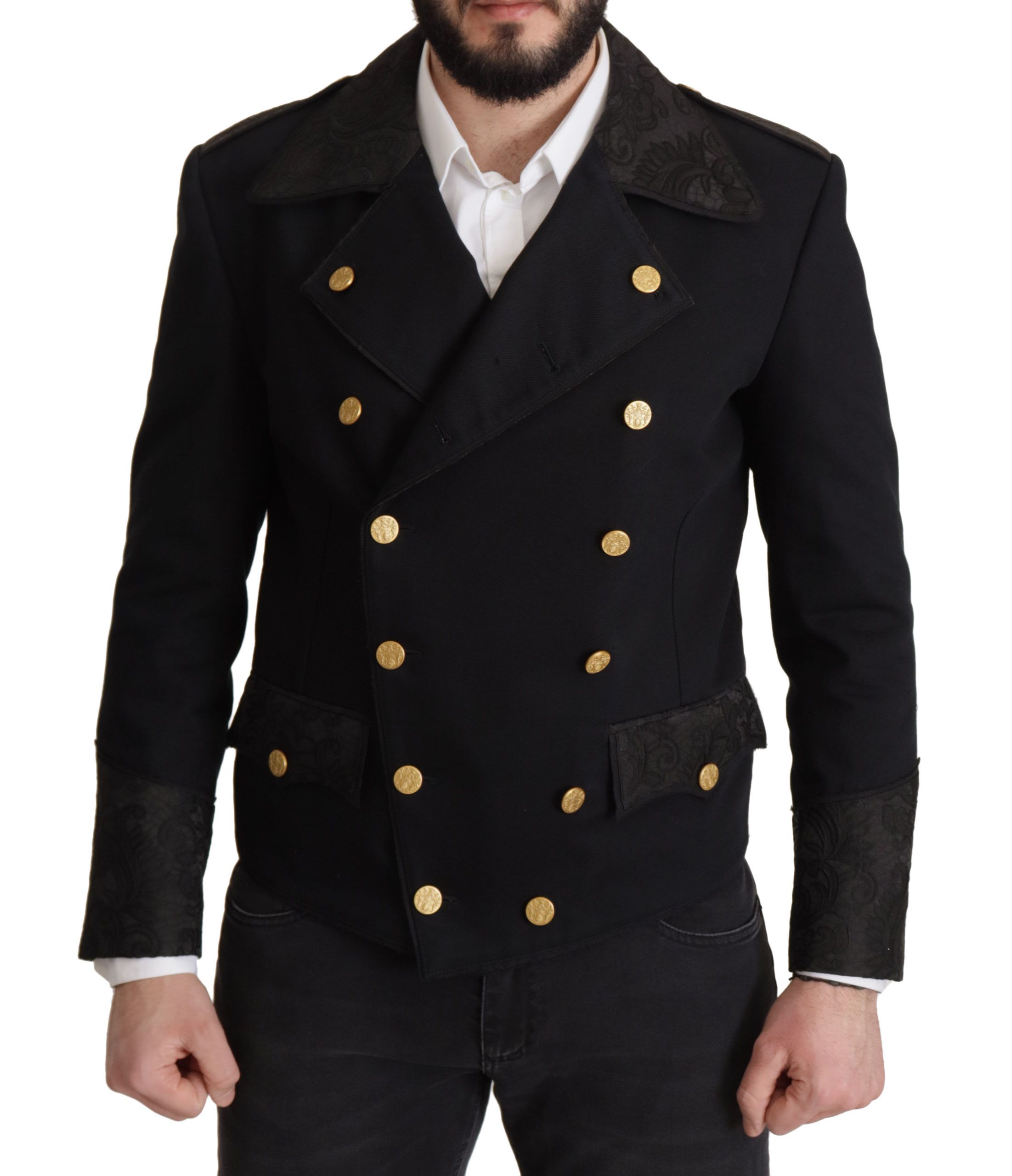 Black Dolce & Gabbana Elegant Black Double Breasted Jacket IT50 | L