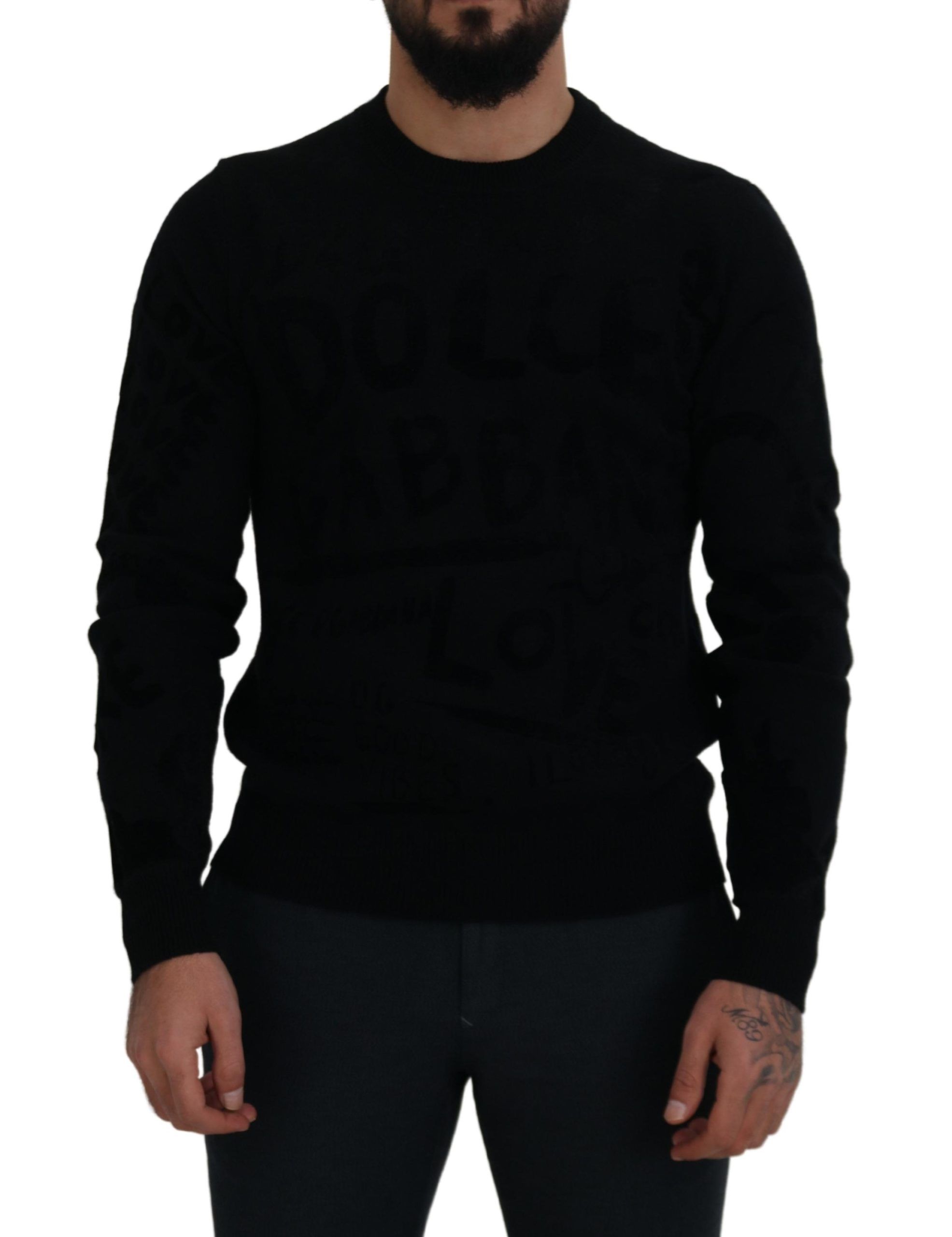 Black Dolce & Gabbana Elegant Black Logo Wool Sweater IT44 | XS