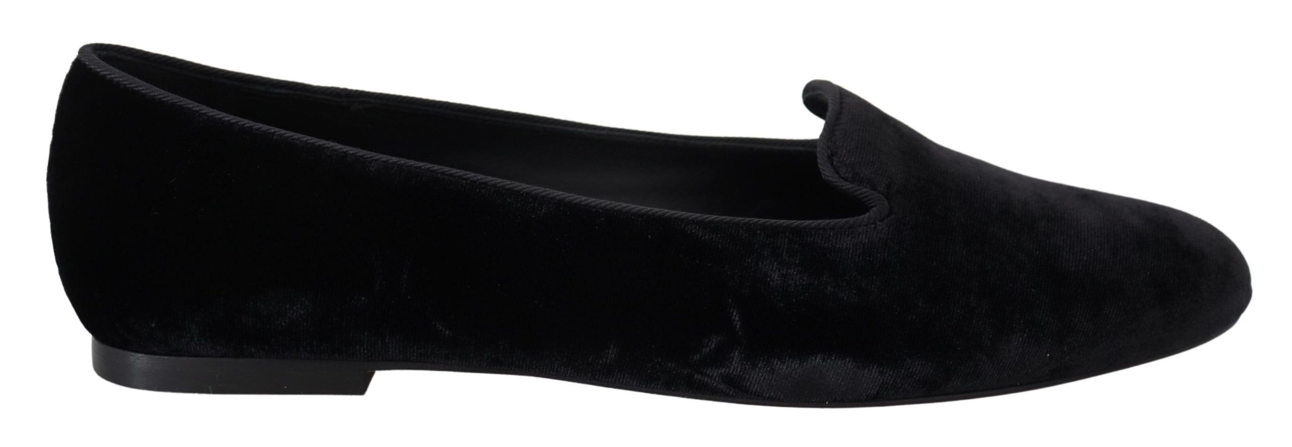 Black Dolce & Gabbana Elegant Black Silk-Blend Loafers EU35/US4.5