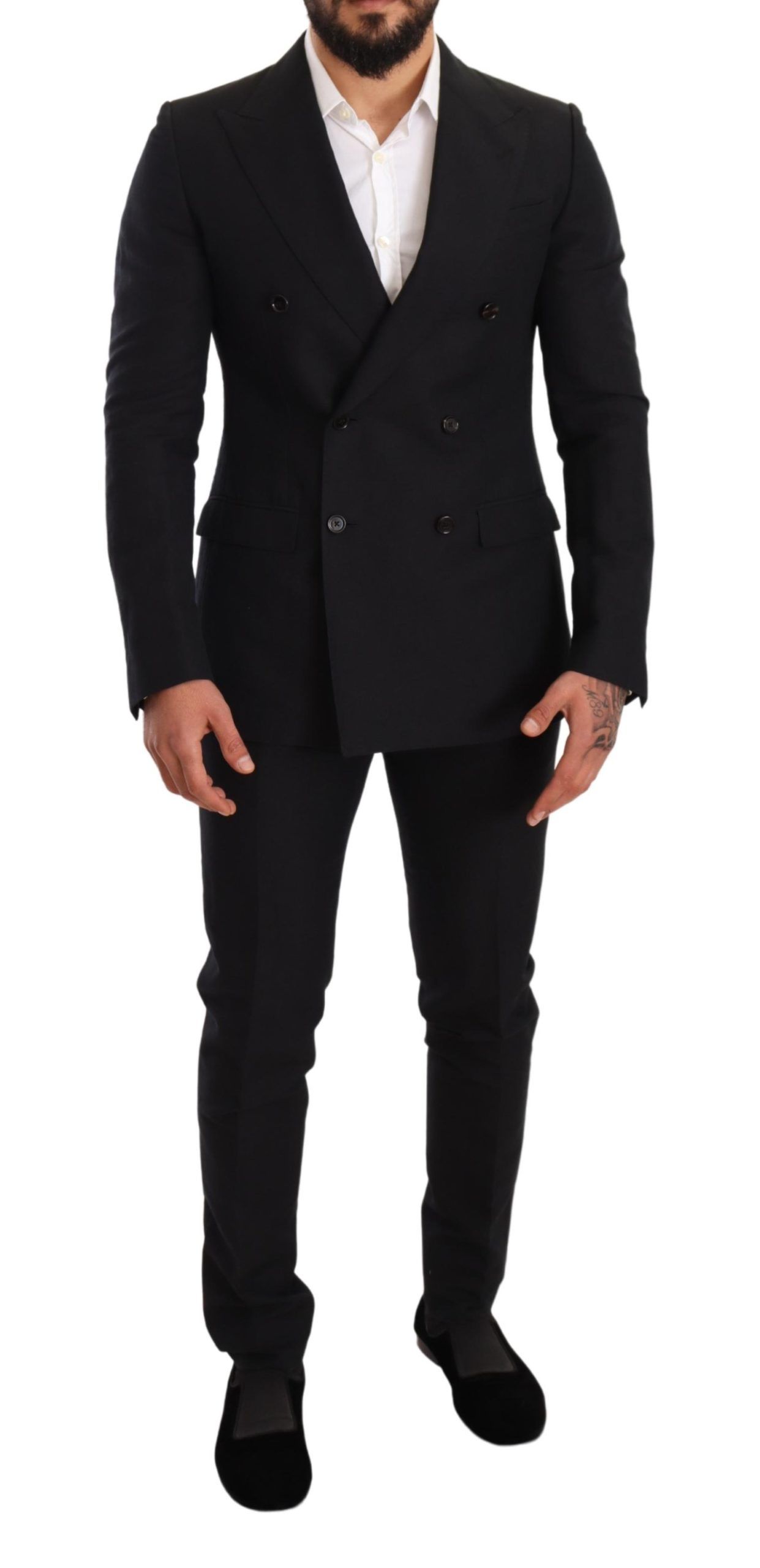 Black Dolce & Gabbana Elegant Black Two-Piece Wool Suit IT48 | M
