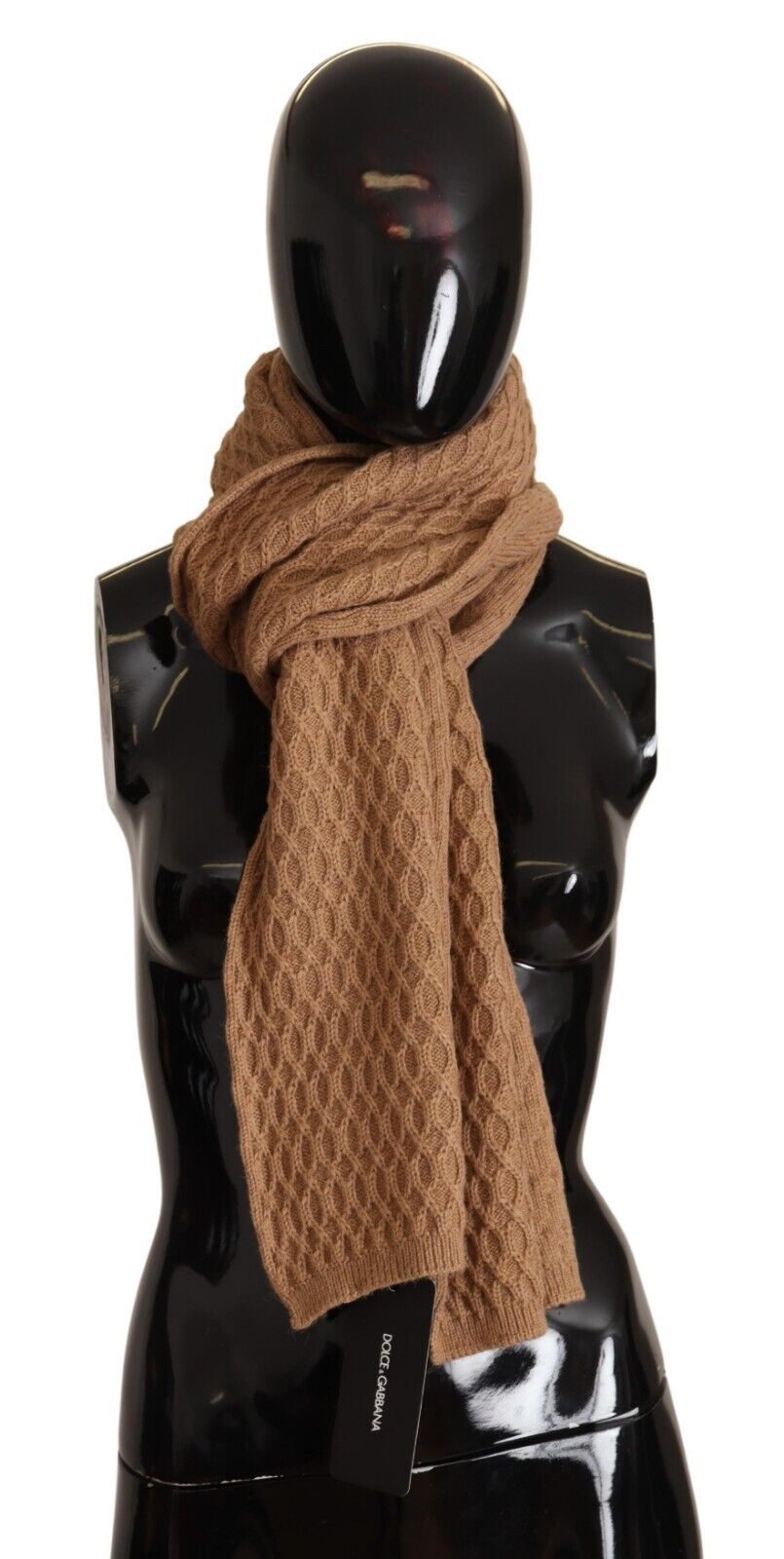 Brown Dolce & Gabbana Elegant Dark Brown Knitted Scarf