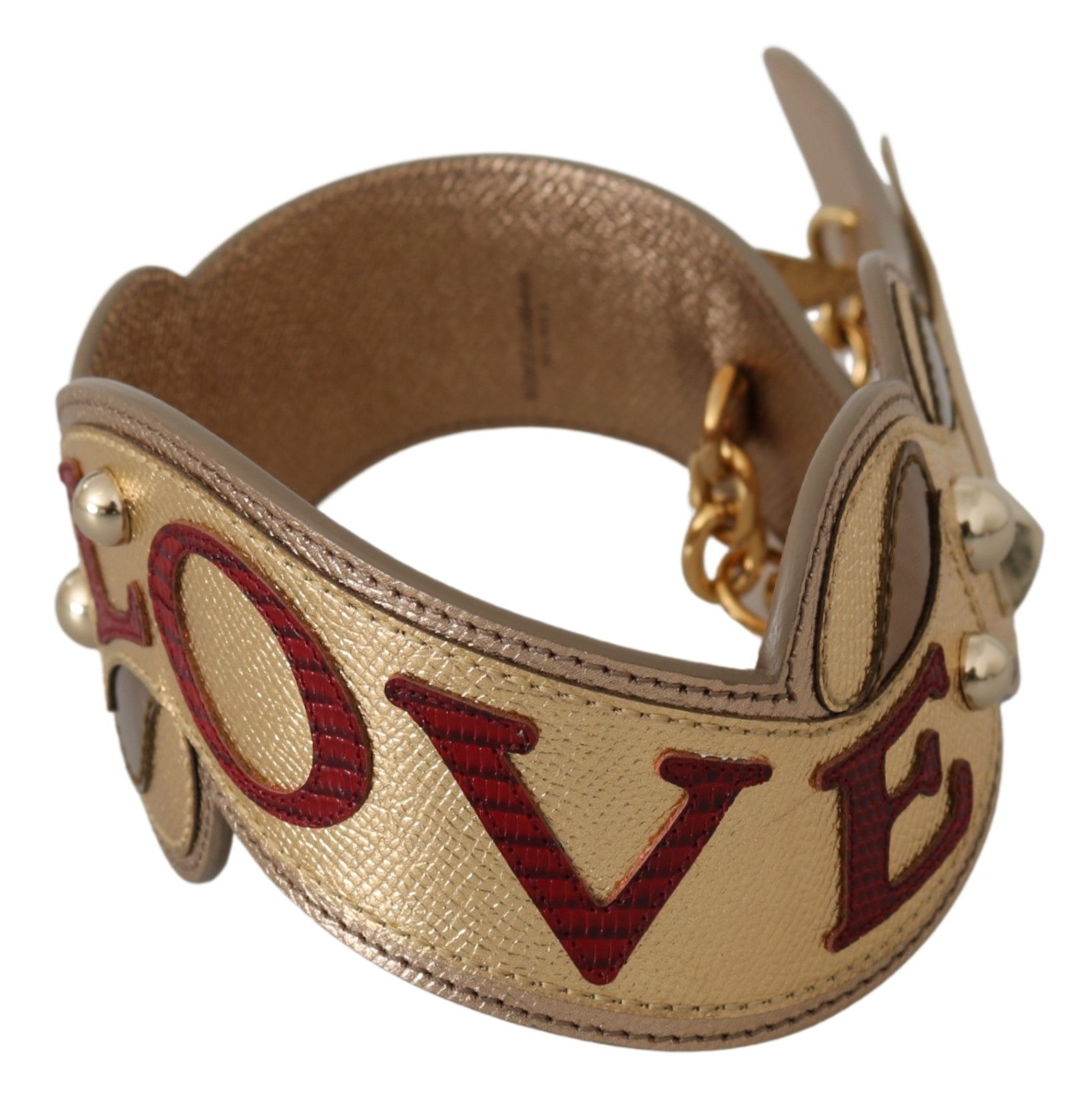 Gold Dolce & Gabbana Elegant Gold Leather Shoulder Strap Accessory