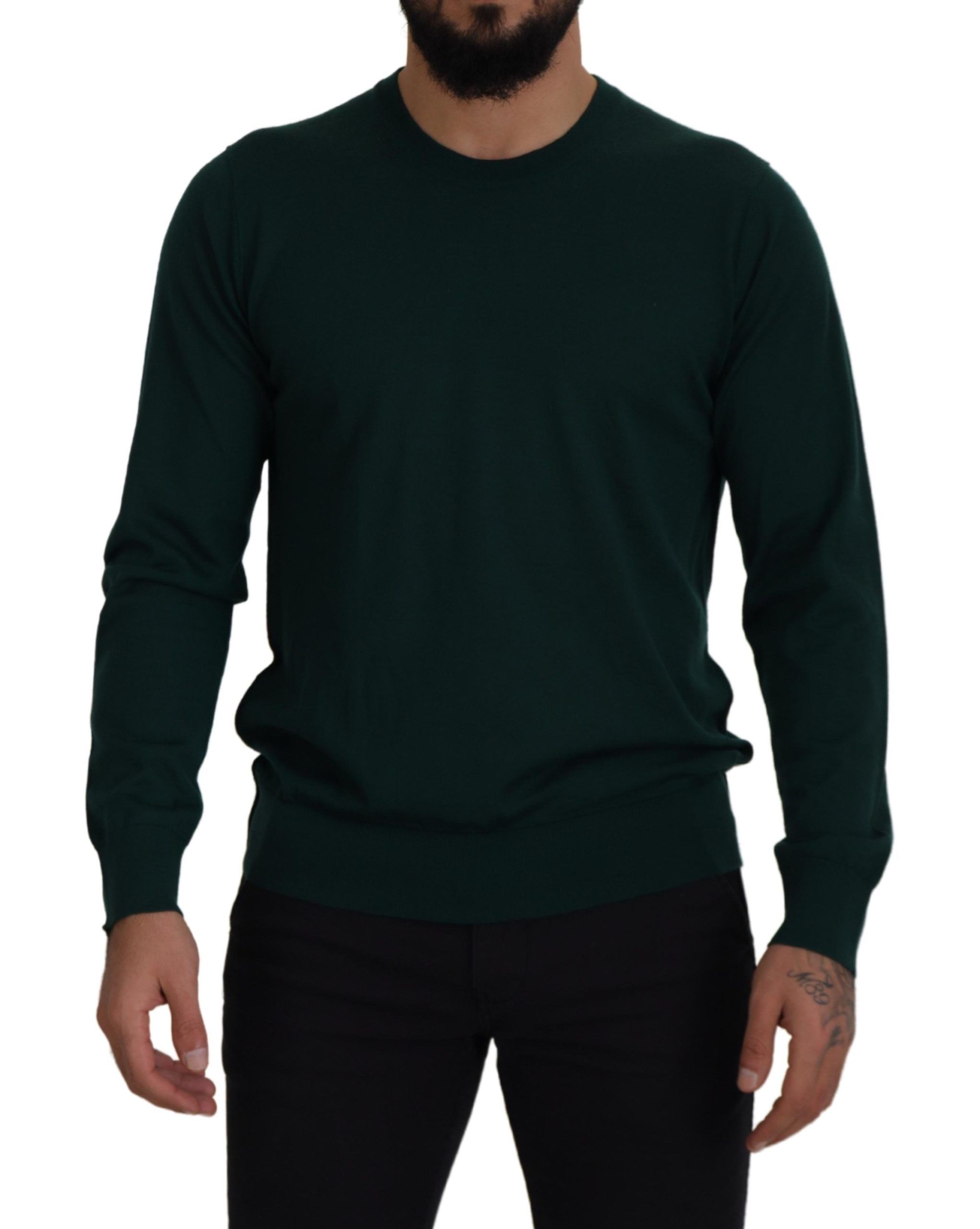 Green Dolce & Gabbana Elegant Green Crewneck Cashmere Sweater IT44 | XS