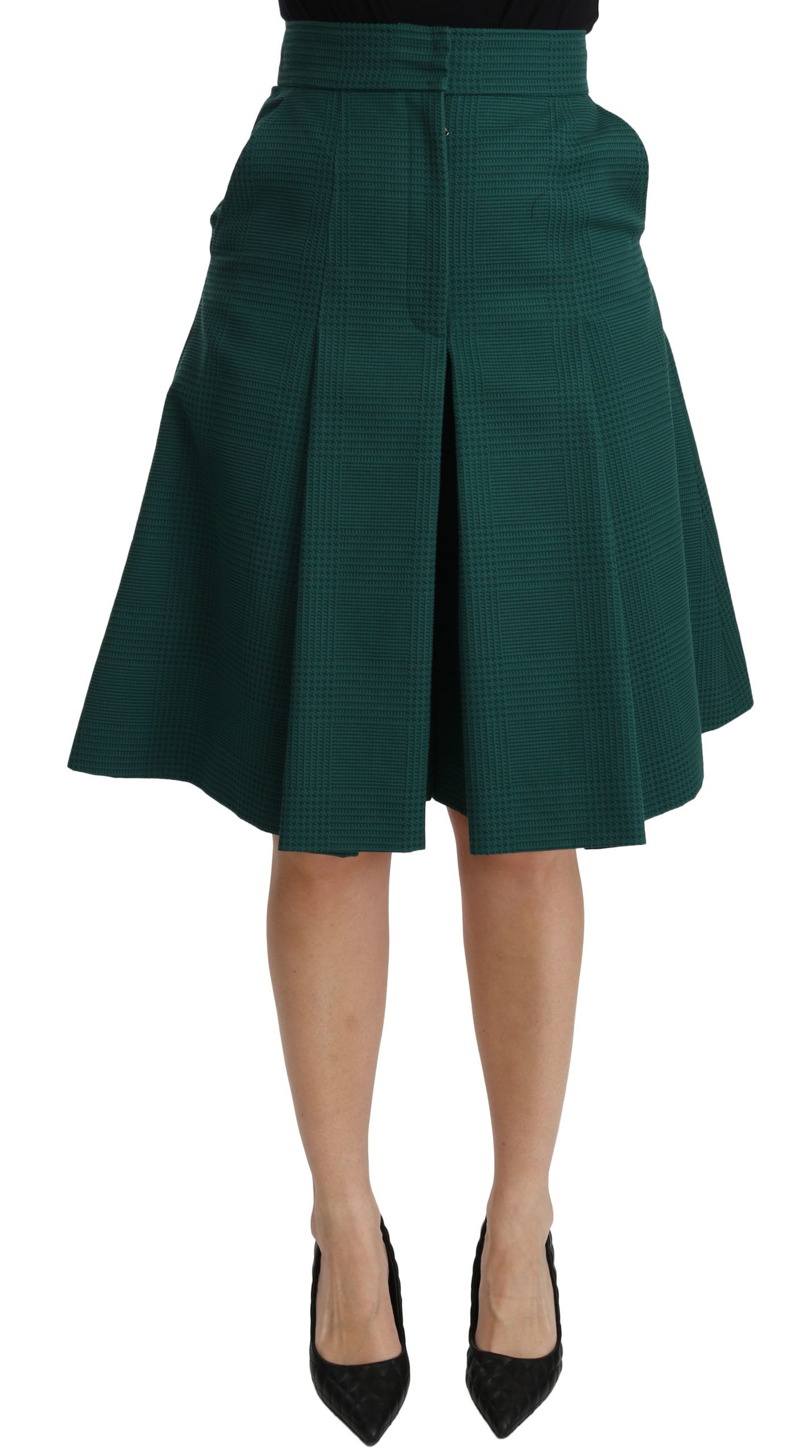 Green Dolce & Gabbana Elegant High Waist Knee Length Skirt IT40|S