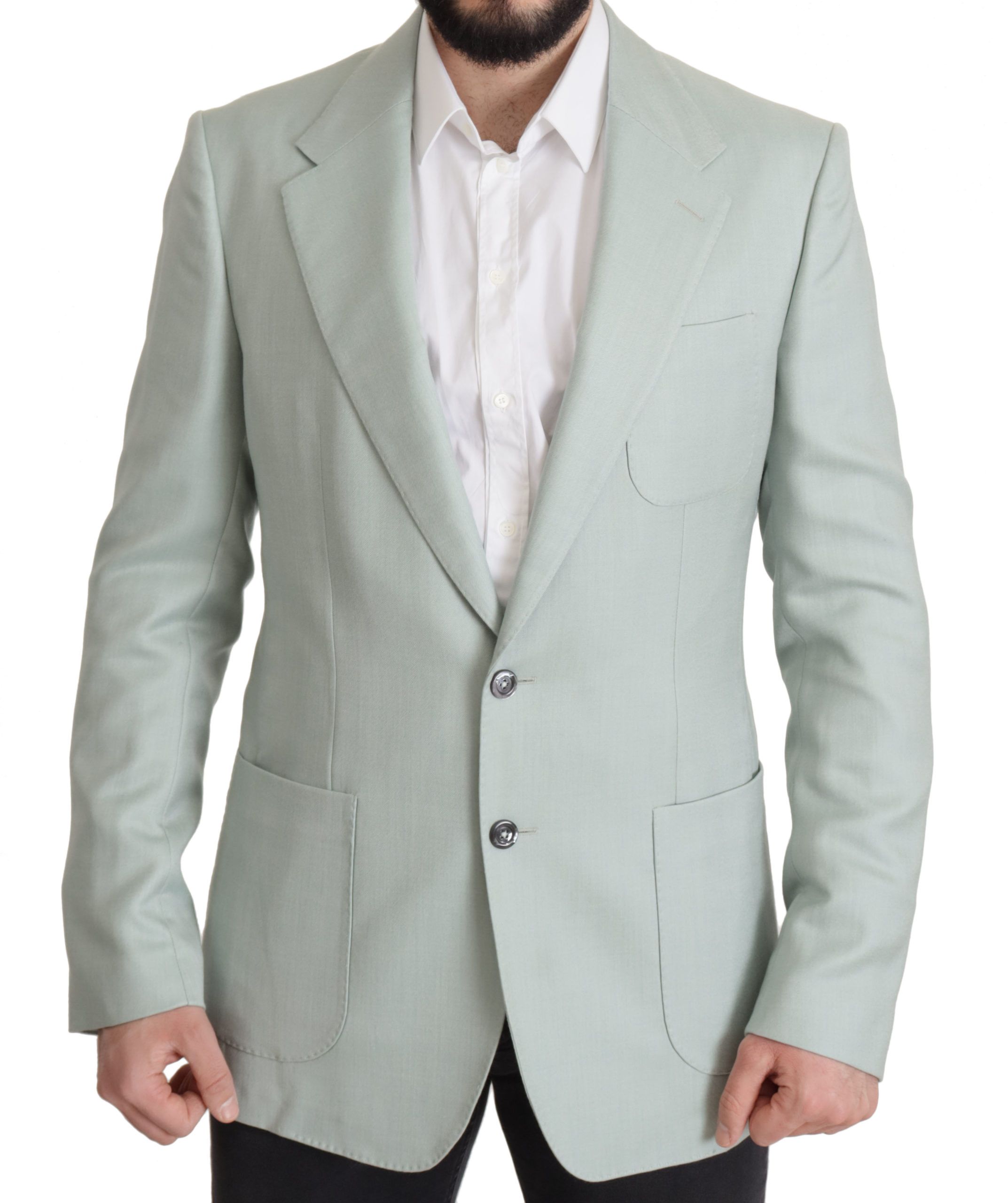 Green Dolce & Gabbana Elegant Mint Green Silk-Cashmere Blazer IT52 | L