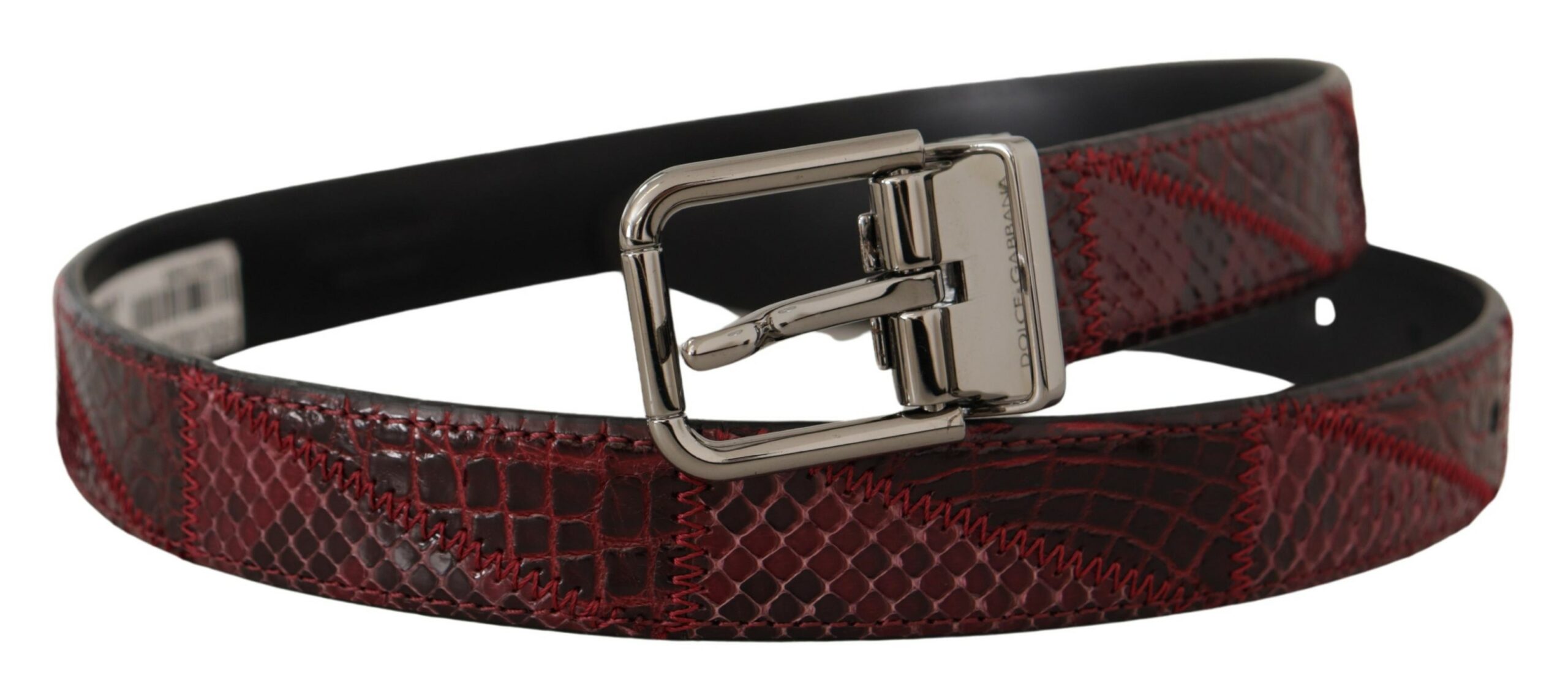 Red Dolce & Gabbana Elegant Red Exotic Leather Belt 75 cm / 30 Inches