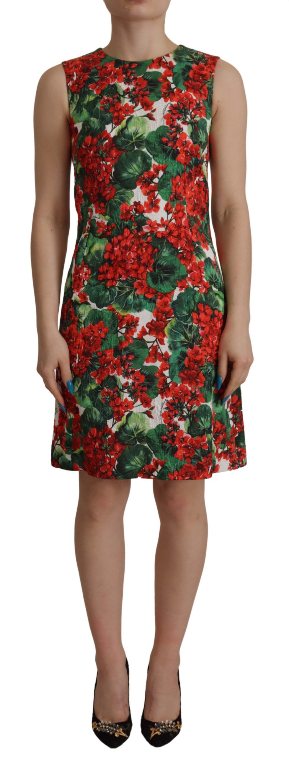 Multicolor Dolce & Gabbana Multicolor Floral A-Line Dress IT36|XXS