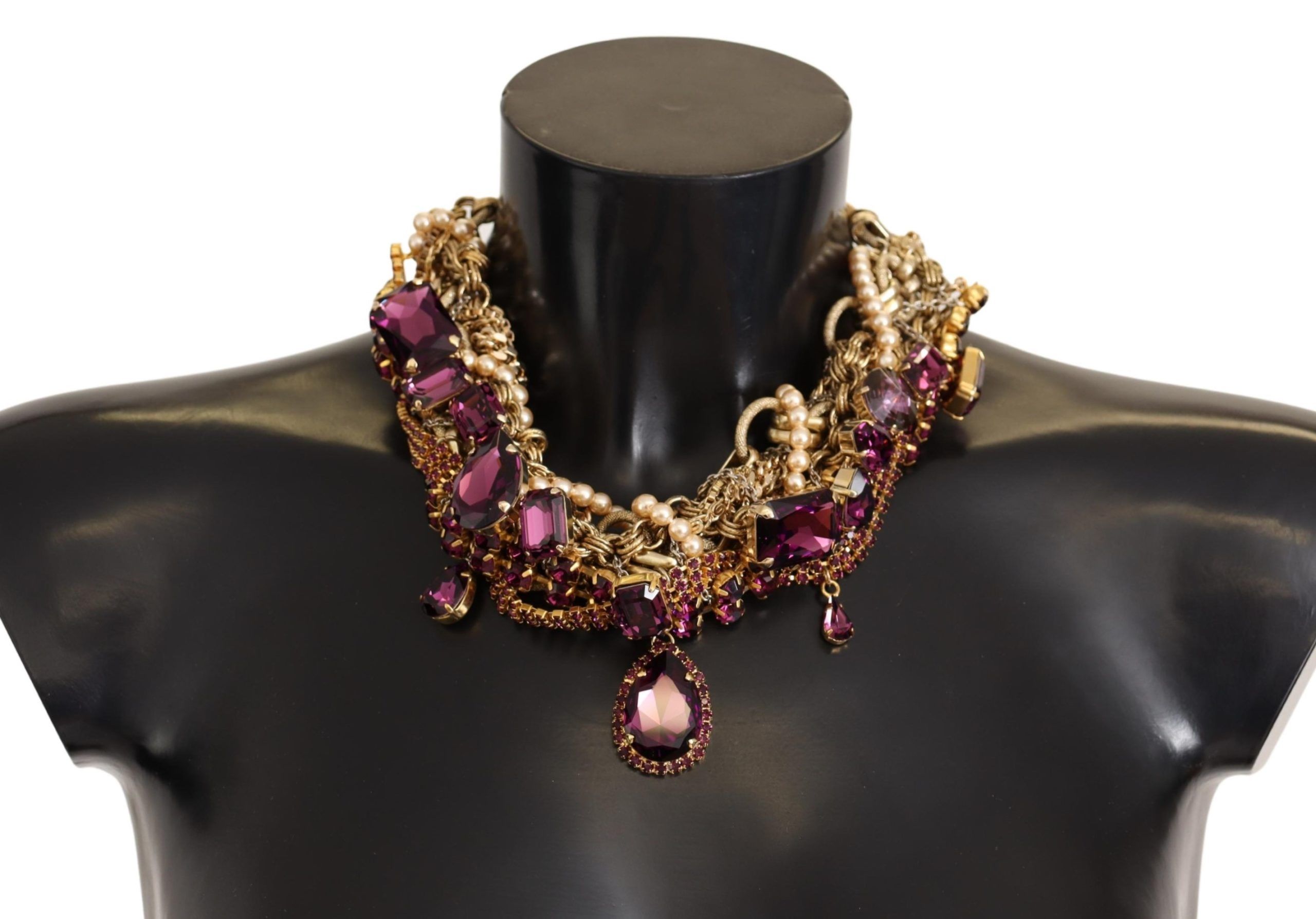 Gold Dolce & Gabbana Sicilian Sparkle Gold-Tone Statement Necklace