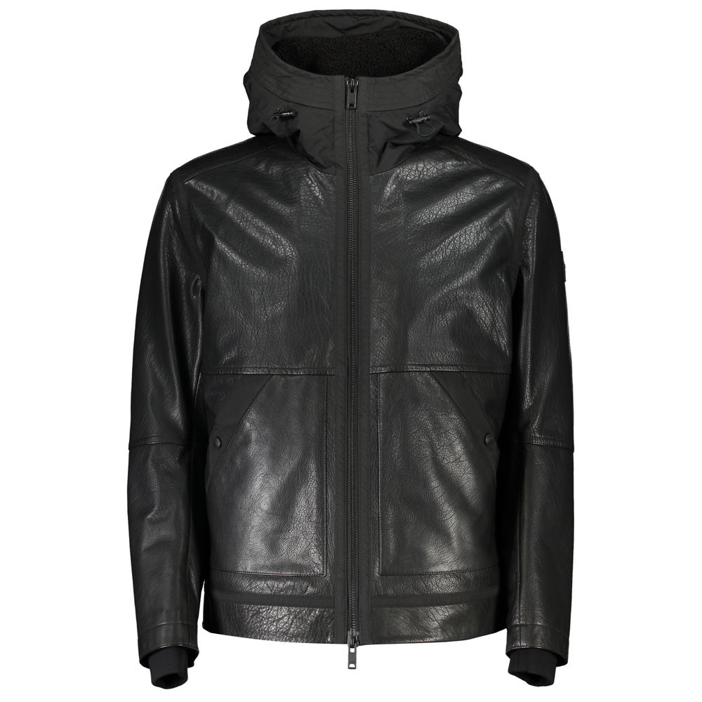 Black Hugo Boss Black Leather Jacket IT46 | S