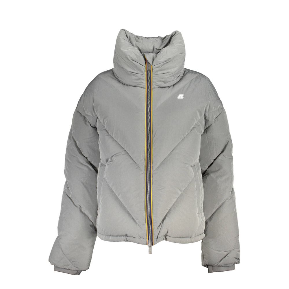 Gray K-WAY Gray Polyester Jackets & Coat XS