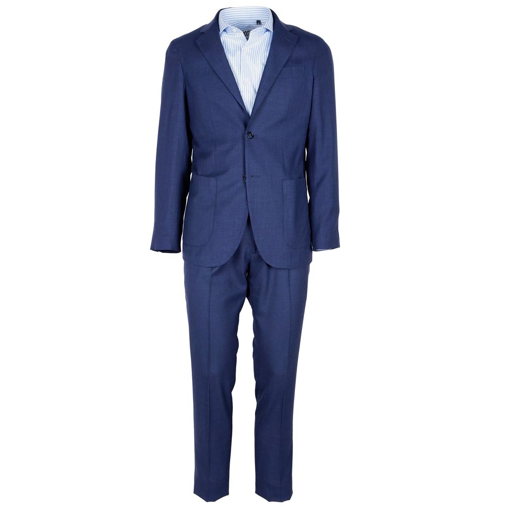 Blue Made in Italy Blue Wool Vergine Suit IT48 | M