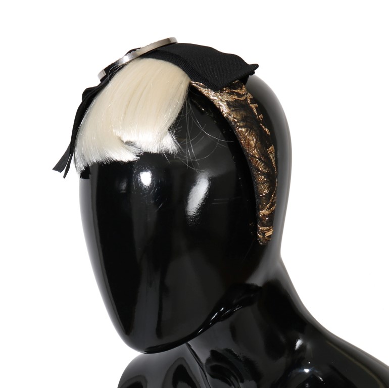 Black Dolce & Gabbana Elegant Crystal Diadem Headband